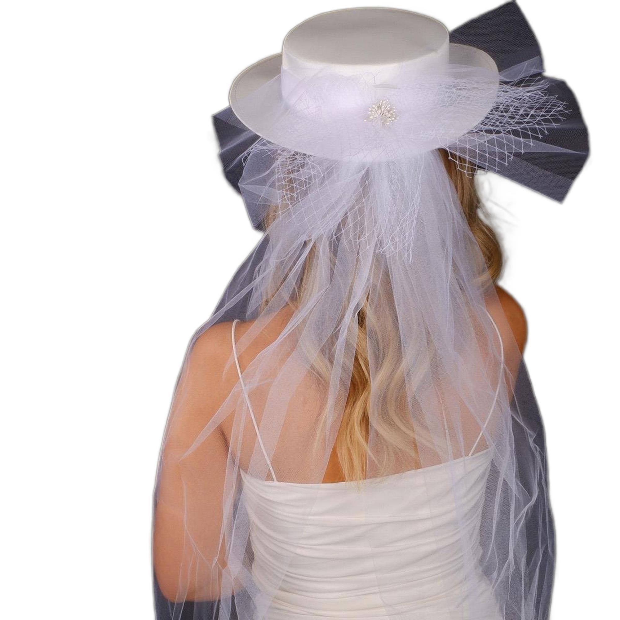Kırık Beyaz Vualet Nikah Şapkası Hera Fiyonklu Gelin Aksesuarı