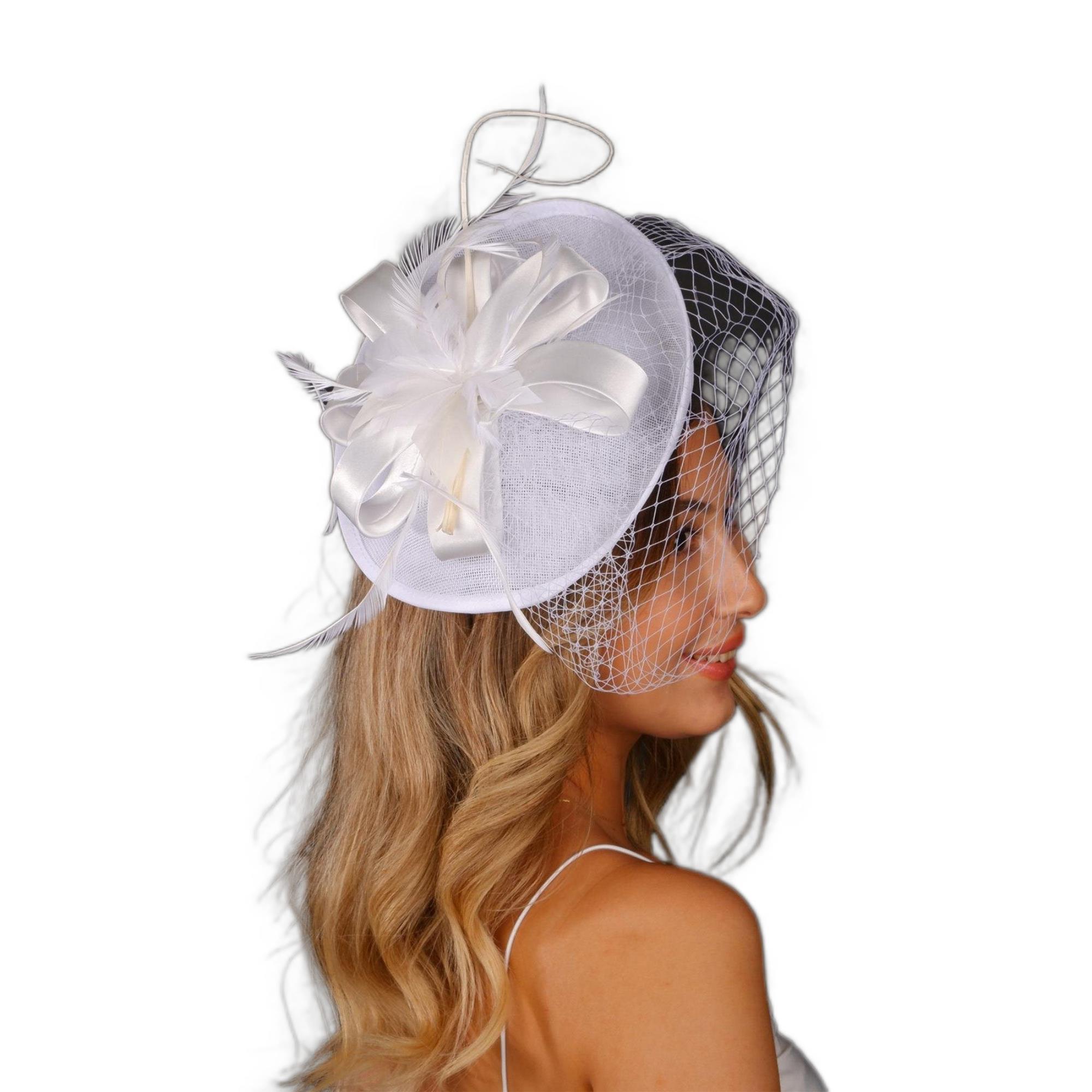 Kırık Beyaz Vualet Nikah Şapkası Linde Gelin Aksesuarı