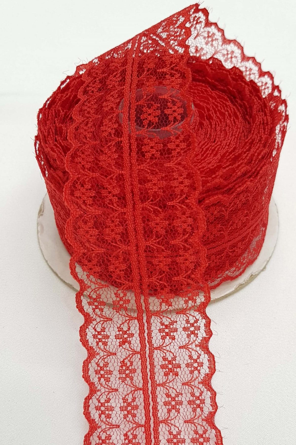 Kırmızı Çift Taraflı Dantel 5 cm