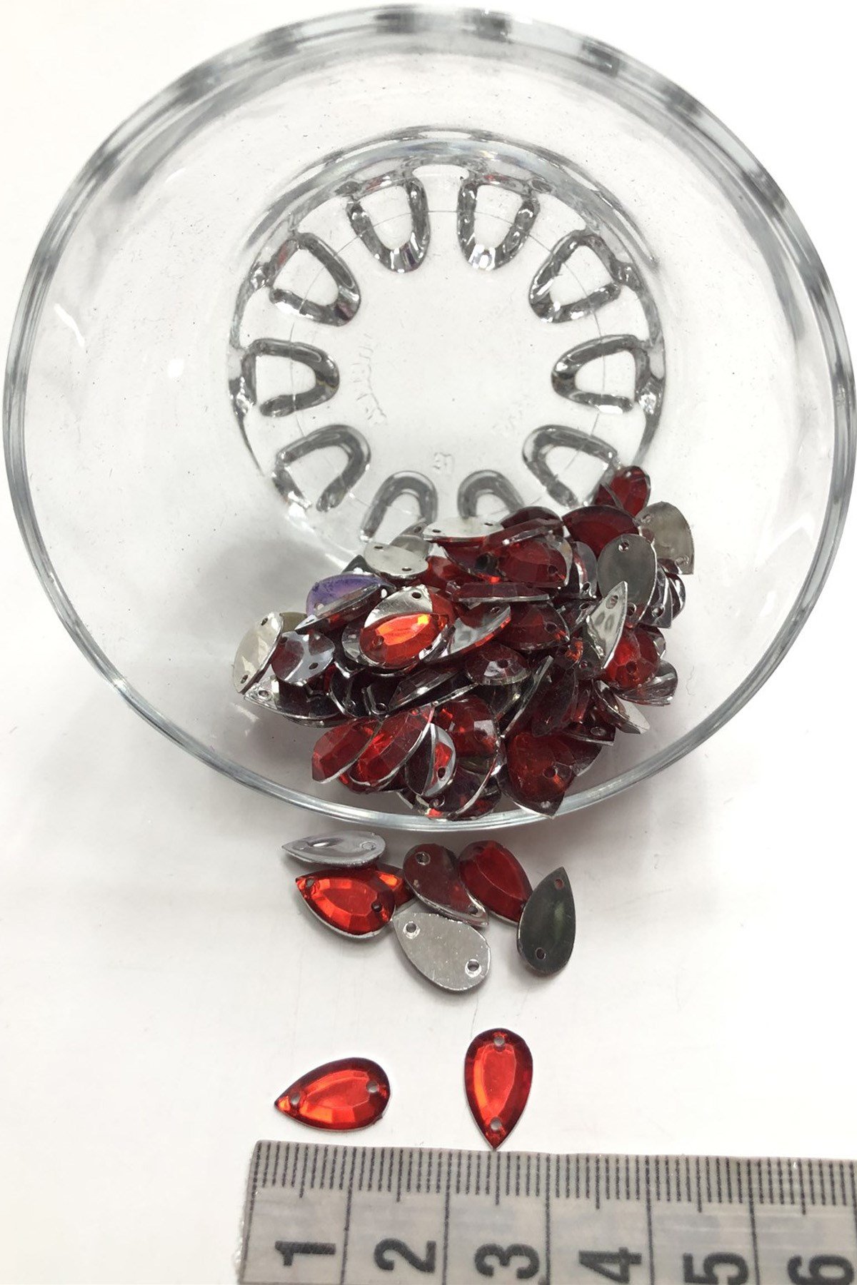 Kırmızı Damla Plastik Dikme Taş 20 gr