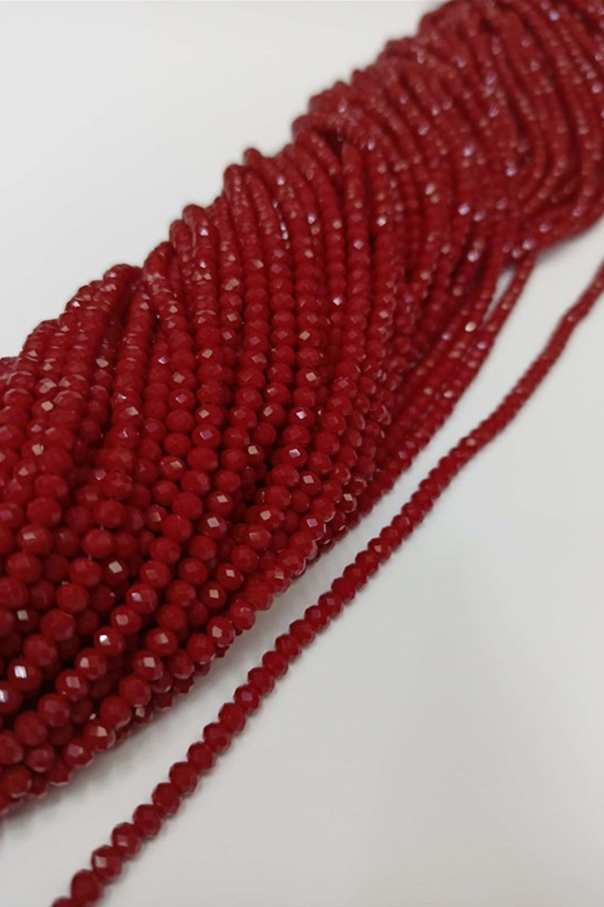 Kırmızı Koyu Kristal Boncuk 4 mm