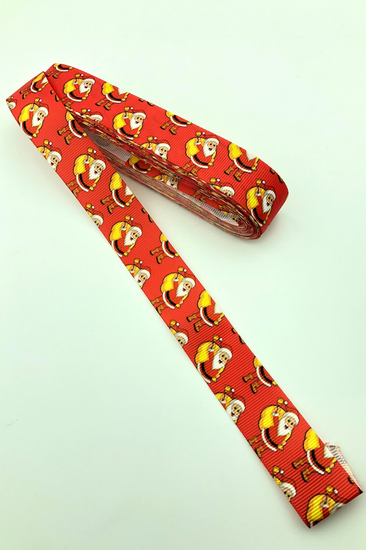 Red Santa Claus Printed Christmas Ribbon 10 Mt
