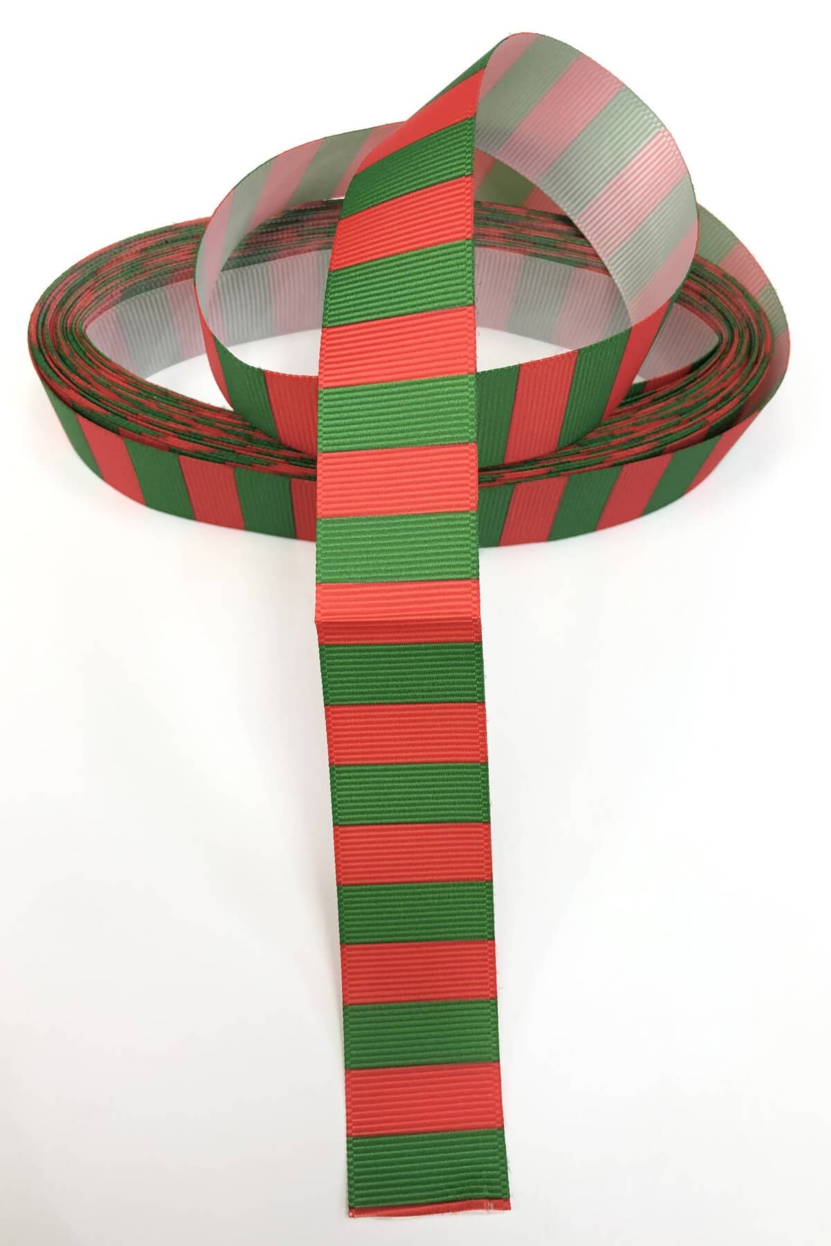 Red Green Patterned Grosgrain Ribbon