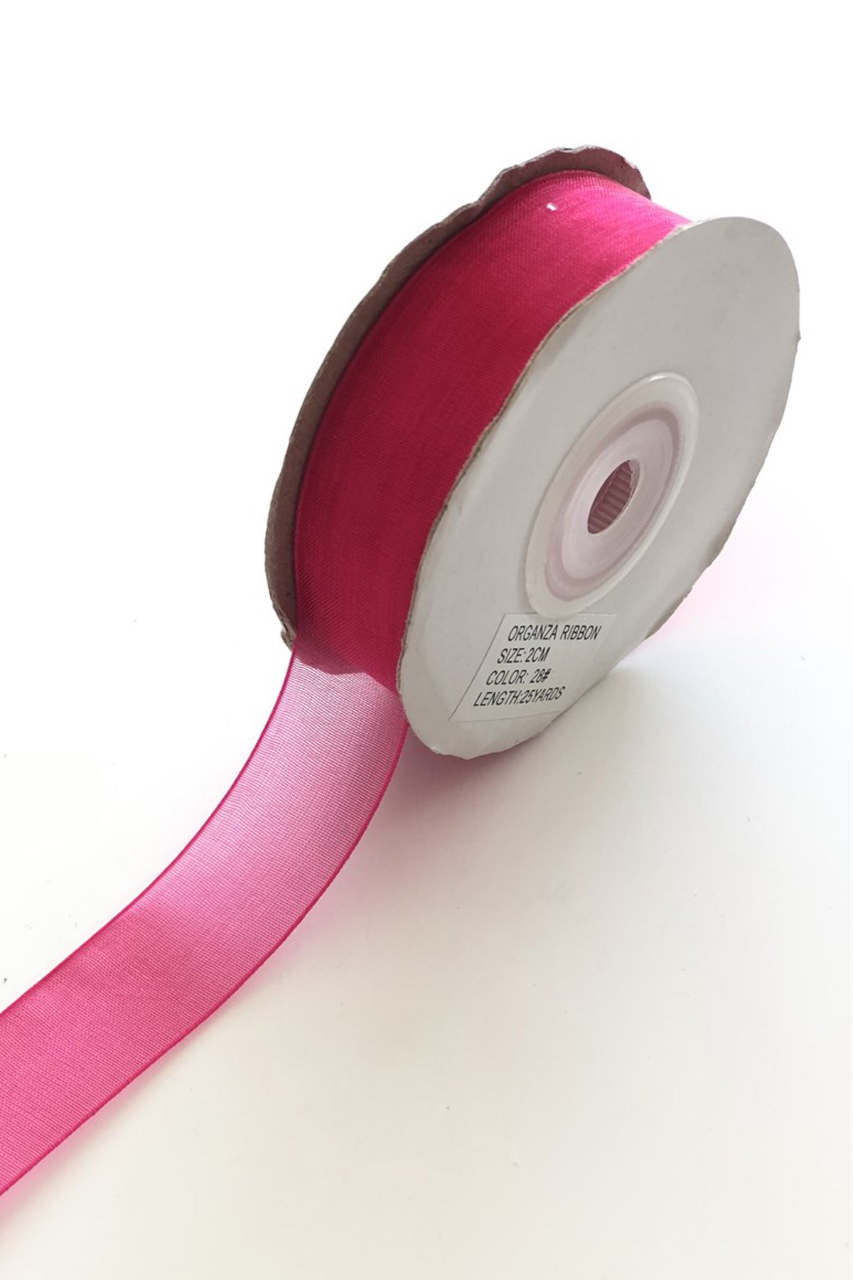 شريط الأورجانزا فوشيا غامق 2 سم
