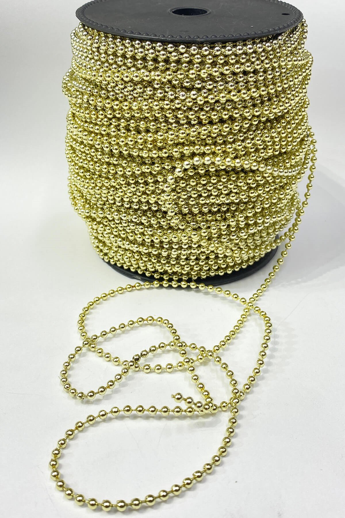 Dark Gold Plastic Strip Round Pearl 4 mm 10 m