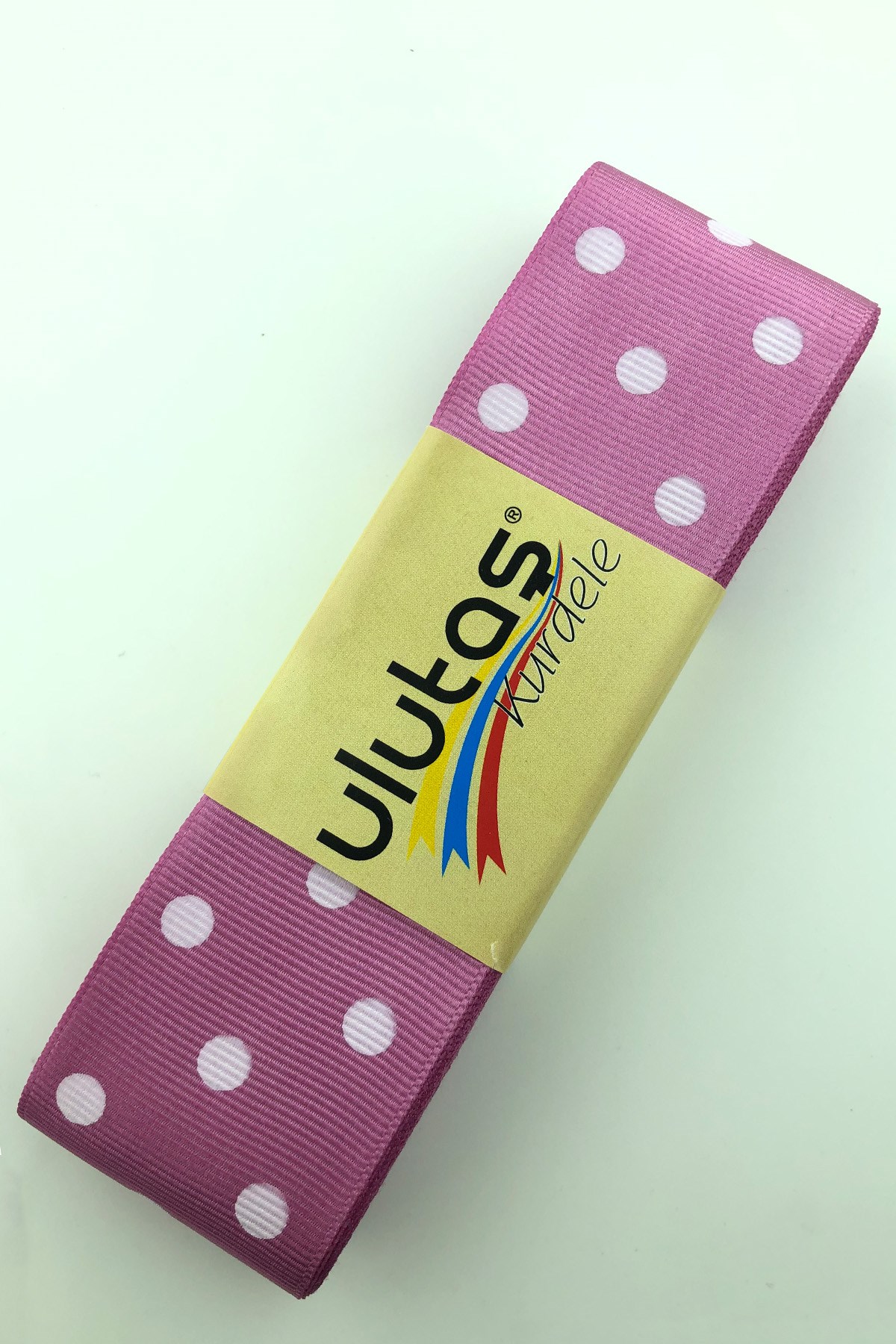 Dark Dried Rose White Polka Dot Grosgrain Ribbon 4 cm