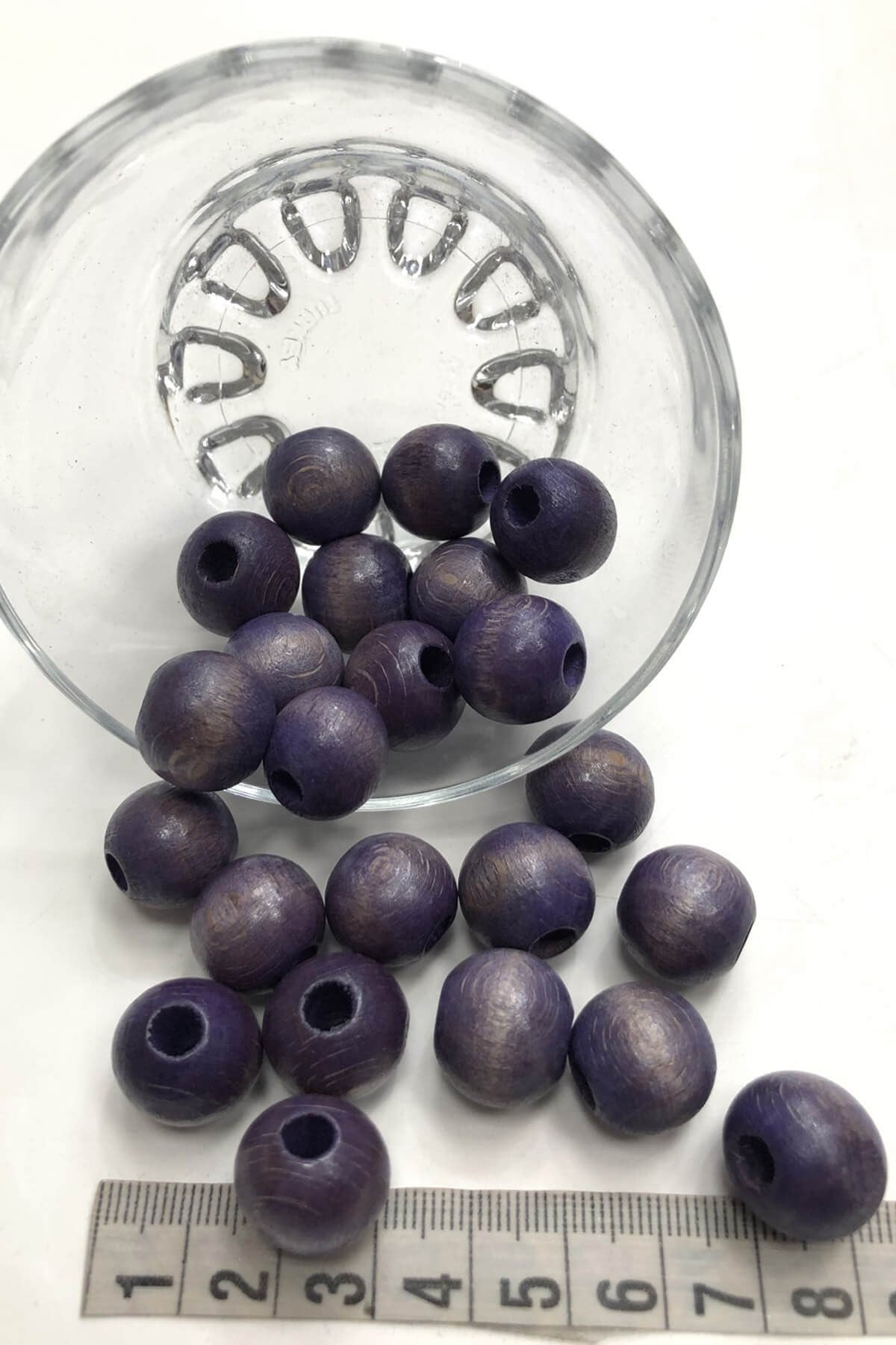 Dark Lilac Wood Beads 25 gr