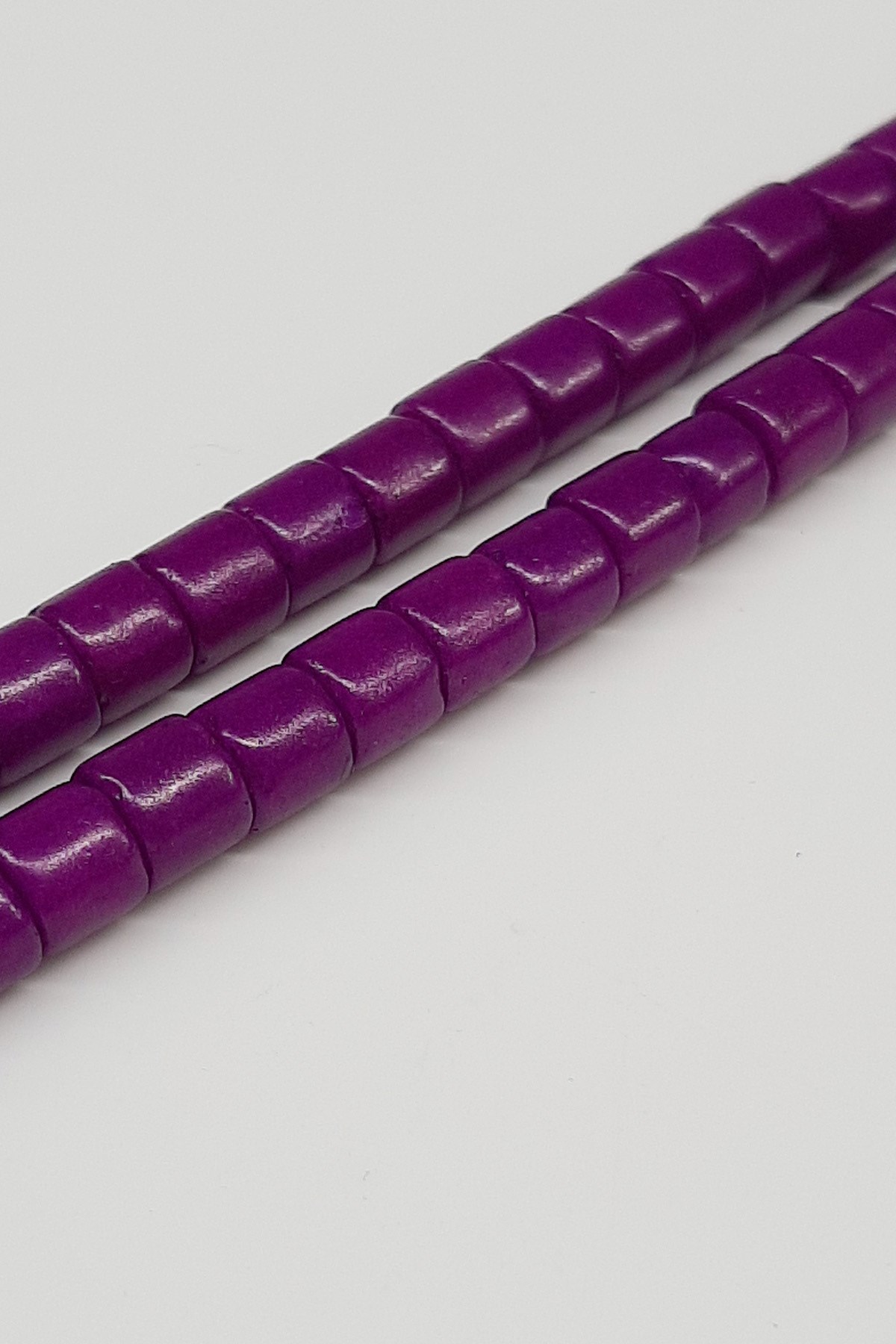 Dark Purple Cylinder Matte Beads