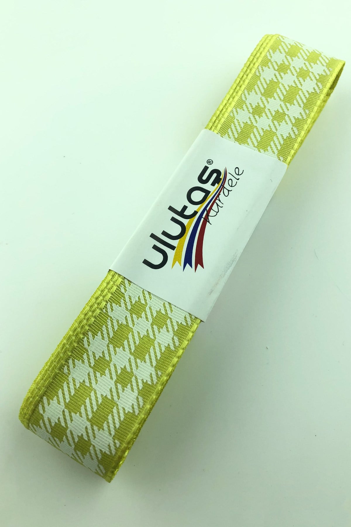 Koyu Sarı Varak Baskılı Tafta Kurdele