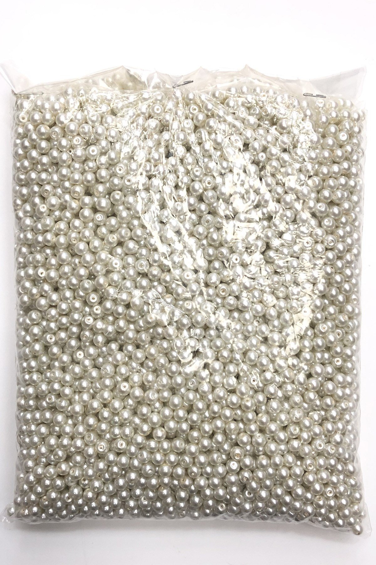 Krem Cam İnci Boncuk 5 mm