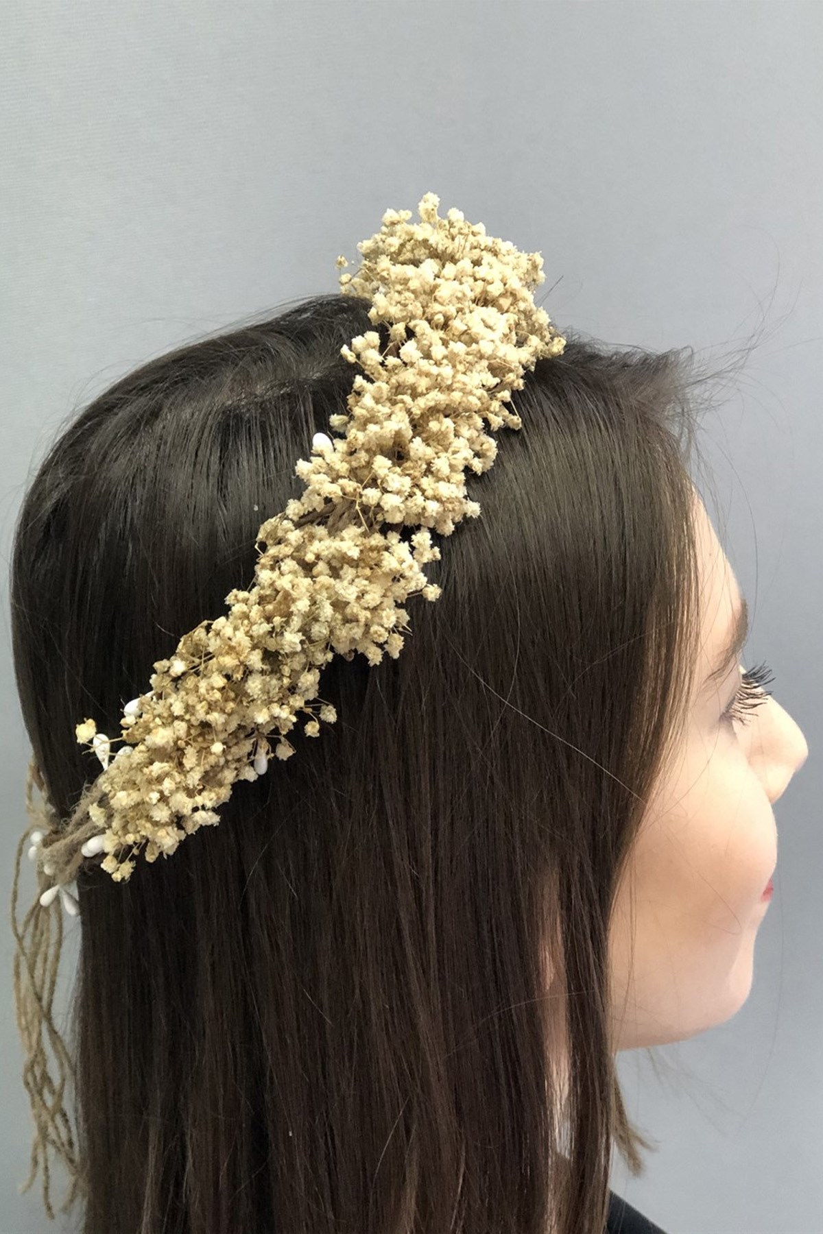 Dried Flower Crown with Cream Gypsum