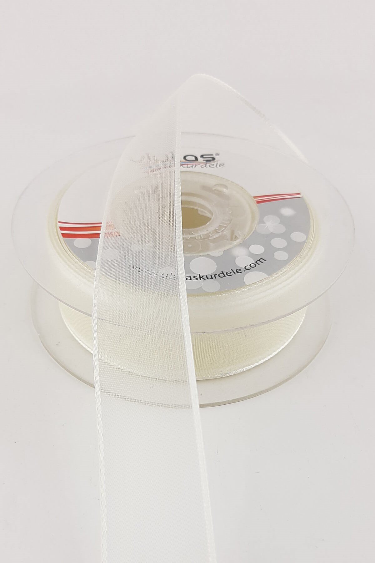 Krem Düz Şifon Kurdele 2,5 cm 20 mt