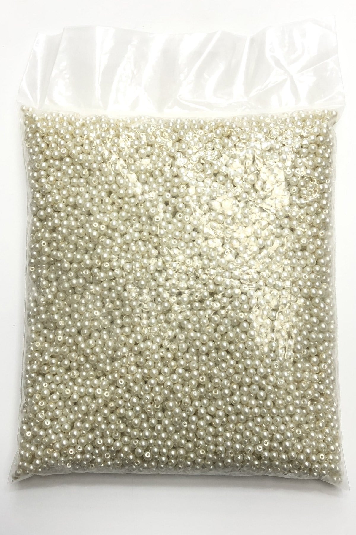 Krem İnci Cam Boncuk 4 mm