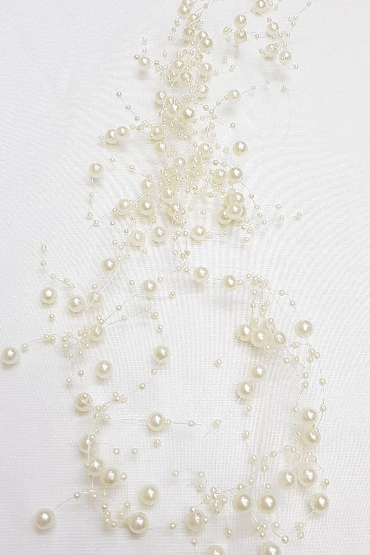 Krem İncili Misinalı Sarkıt 1 mt