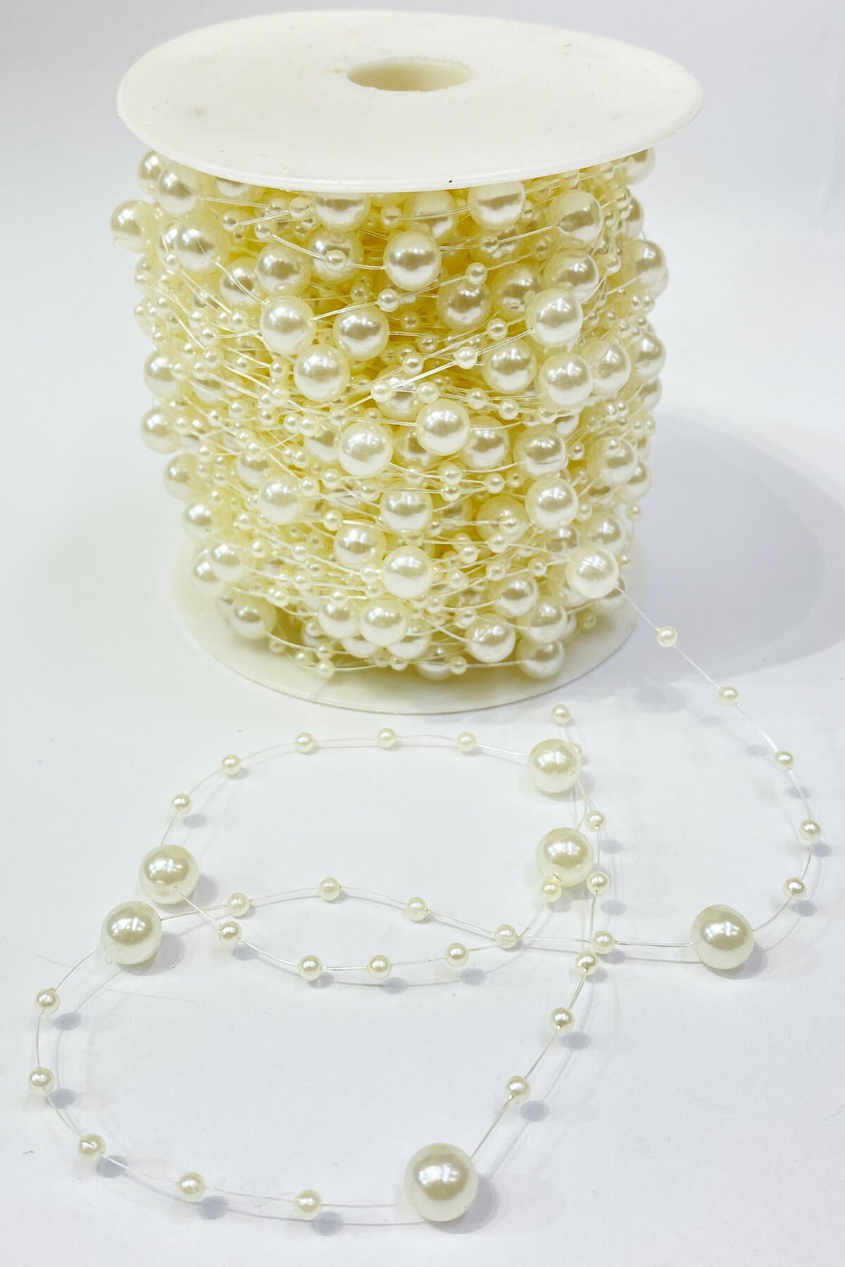 Krem Misinalı Şerit İnci 10 mt