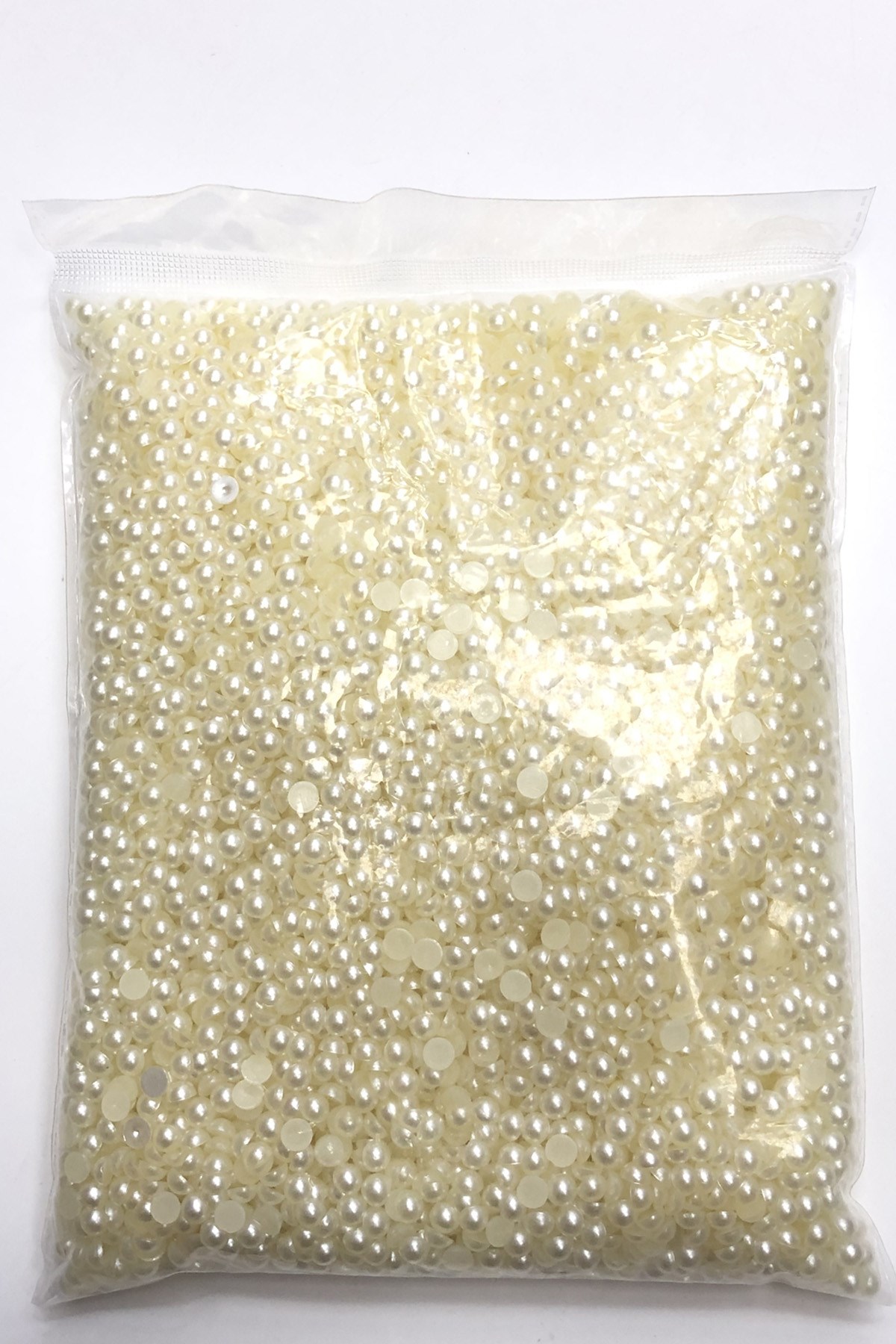 حبات كريمة نصف بلاستيك حبات اللؤلؤ 6 مم