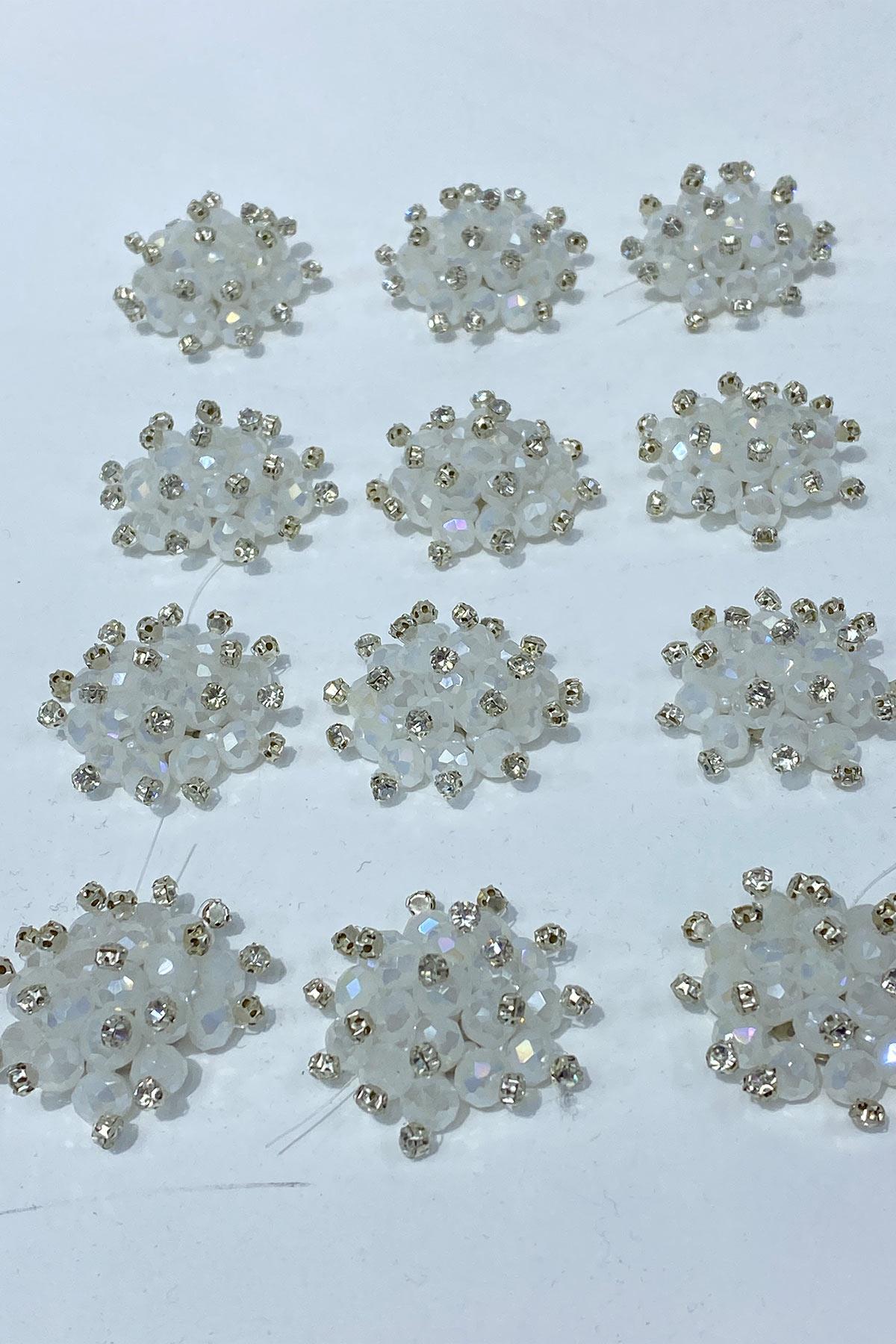 Kristal İnci Boncuklu Taşlı Broş