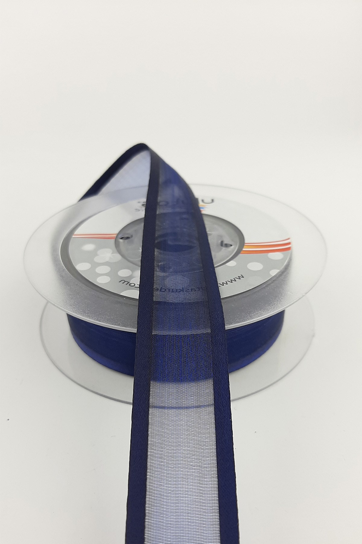 Navy Blue Wide Organza Satin Ribbon 20 mt