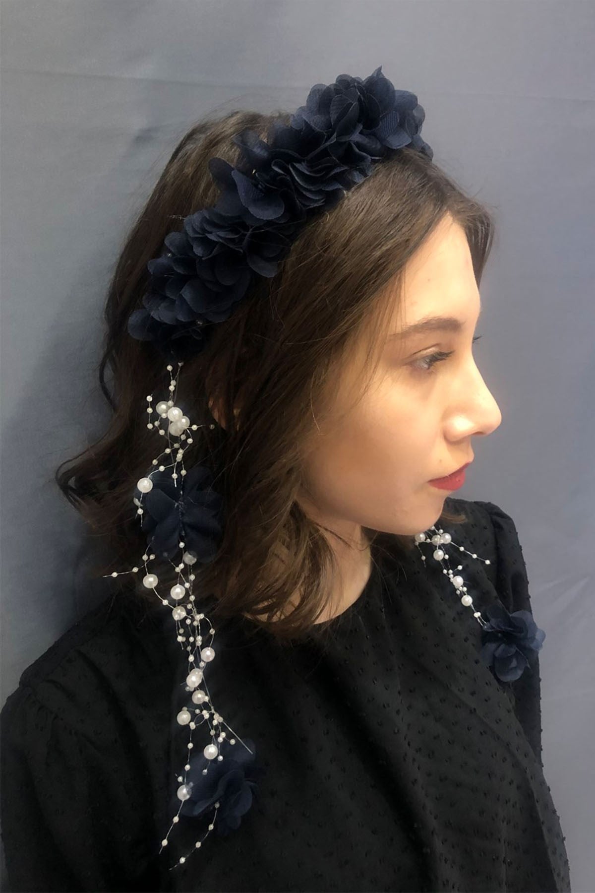 Navy Blue Laser Flower Crown