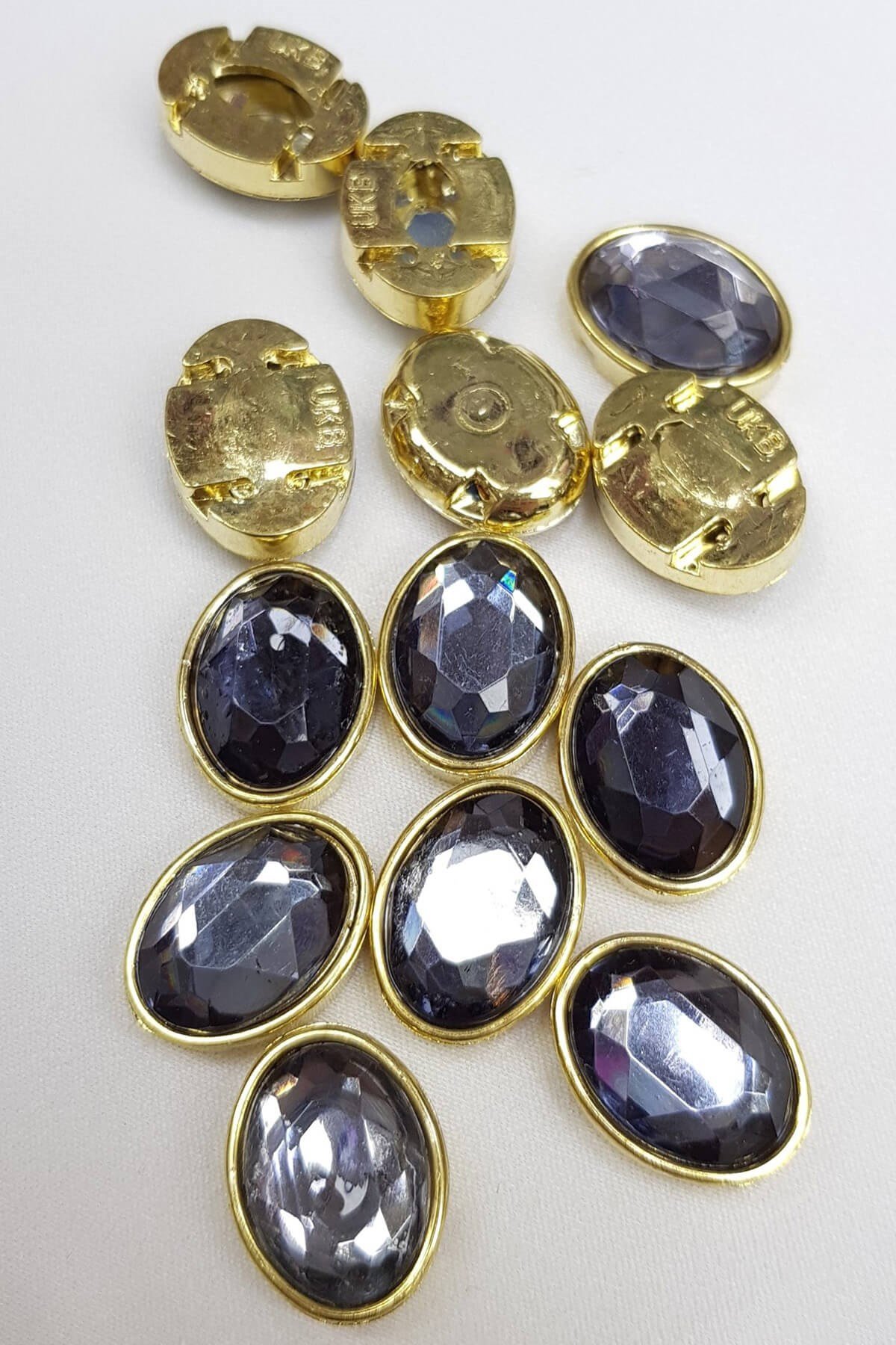 Lacivert Oval Kasalı Dikme Taş 1,5- 2 cm 10 adet