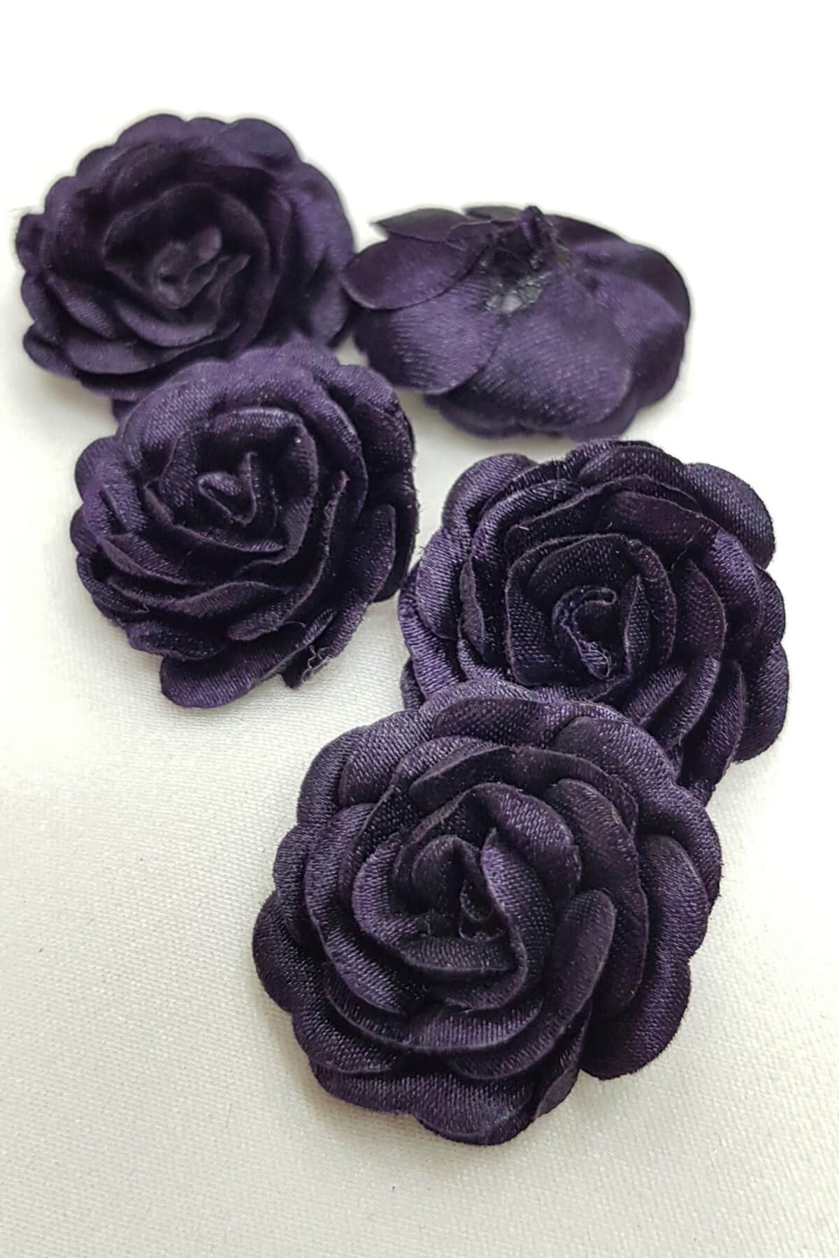 Lacivert Saten Katmerli Gül  10'lu