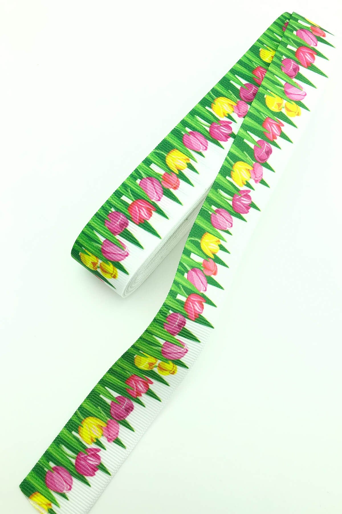 Tulip Printed Grosgrain Ribbon 10 Mt