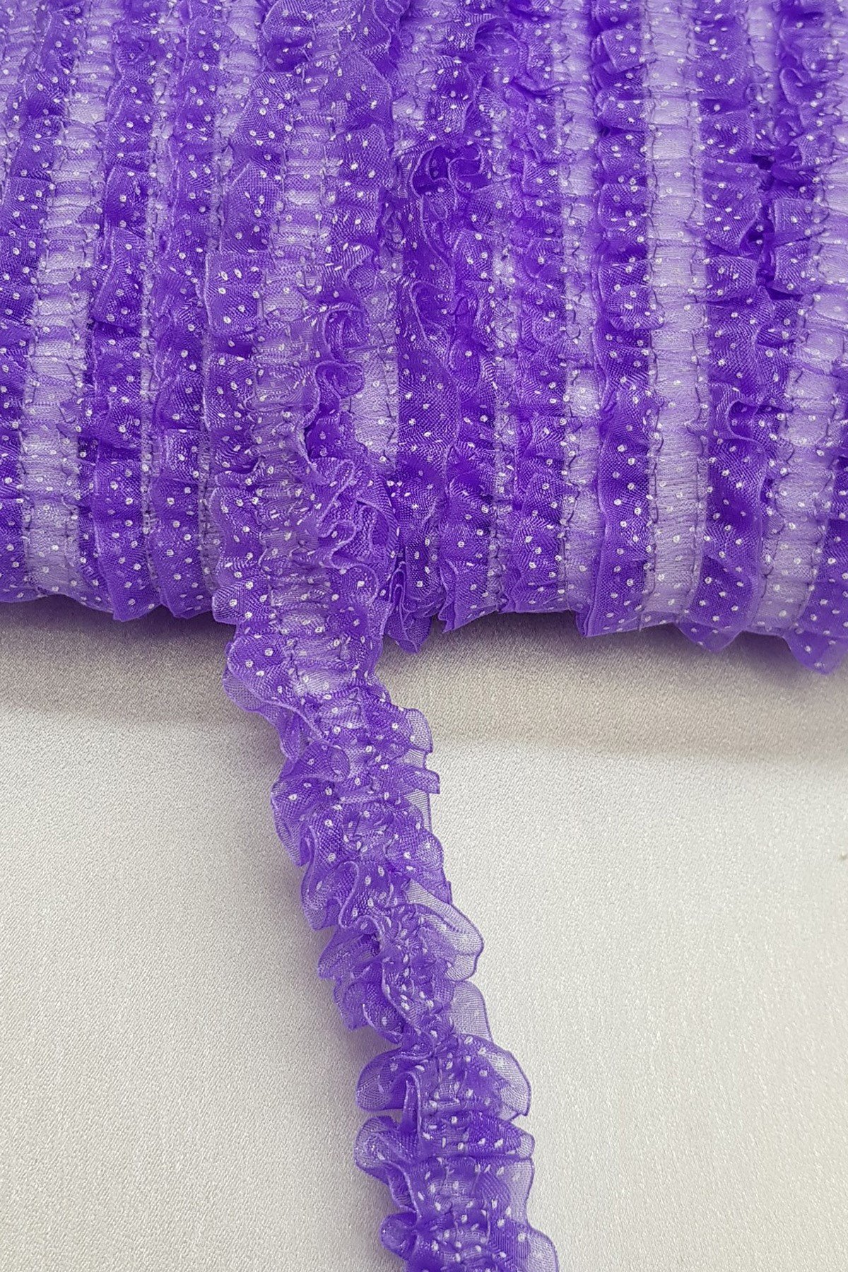 Lastikli Şifon Desenli Fırfır