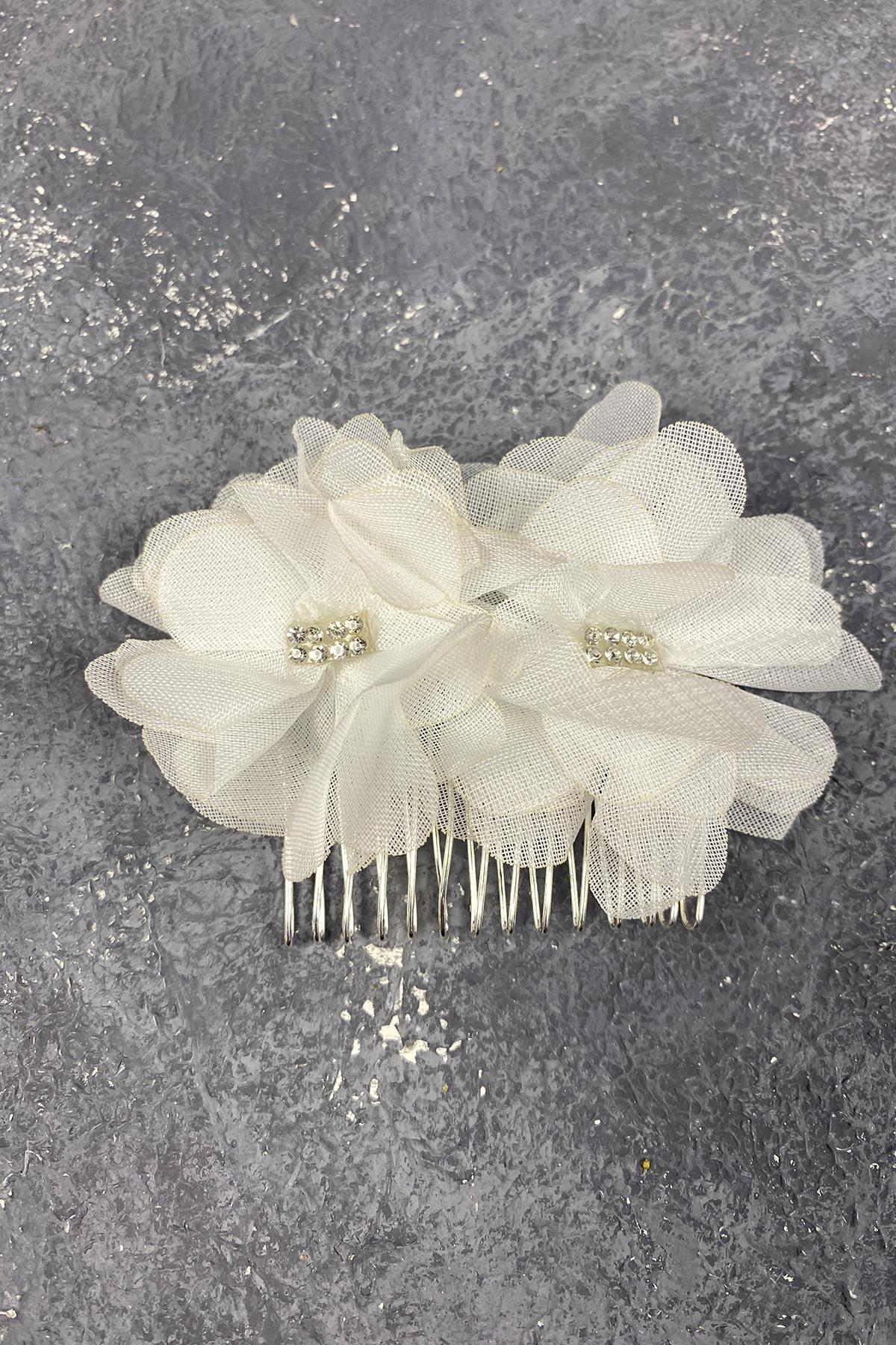 Lazer Çiçekli Taşlı Saç Tokası