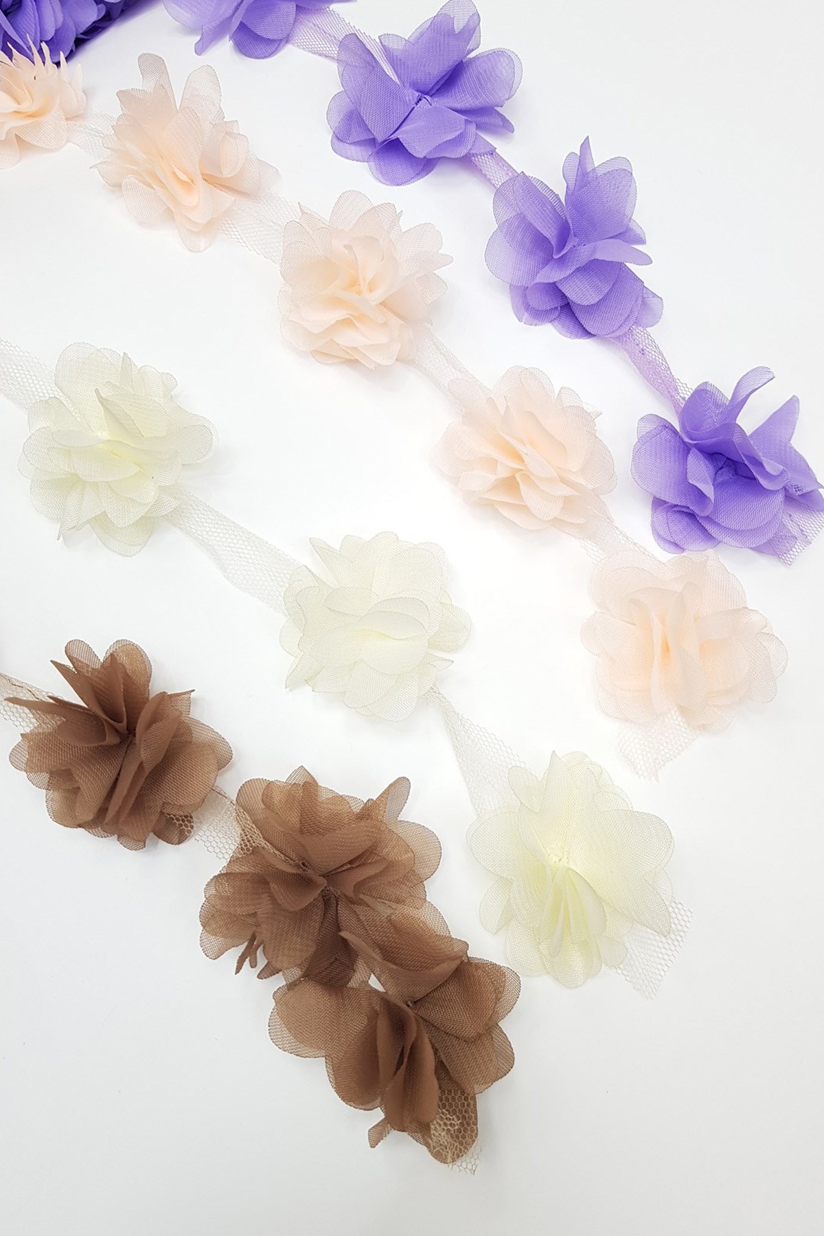 Renkli Lazer Kesim Tül Şifon Çiçek | Hayalperest
