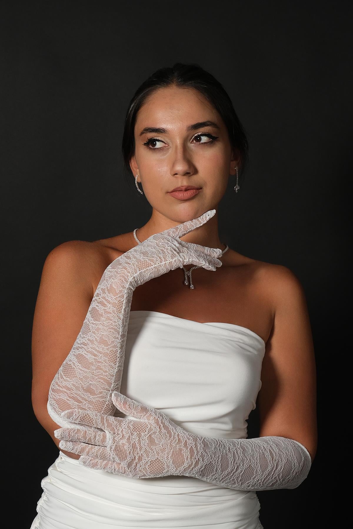 Wholesale Lycra Lace Long Bridal Gloves