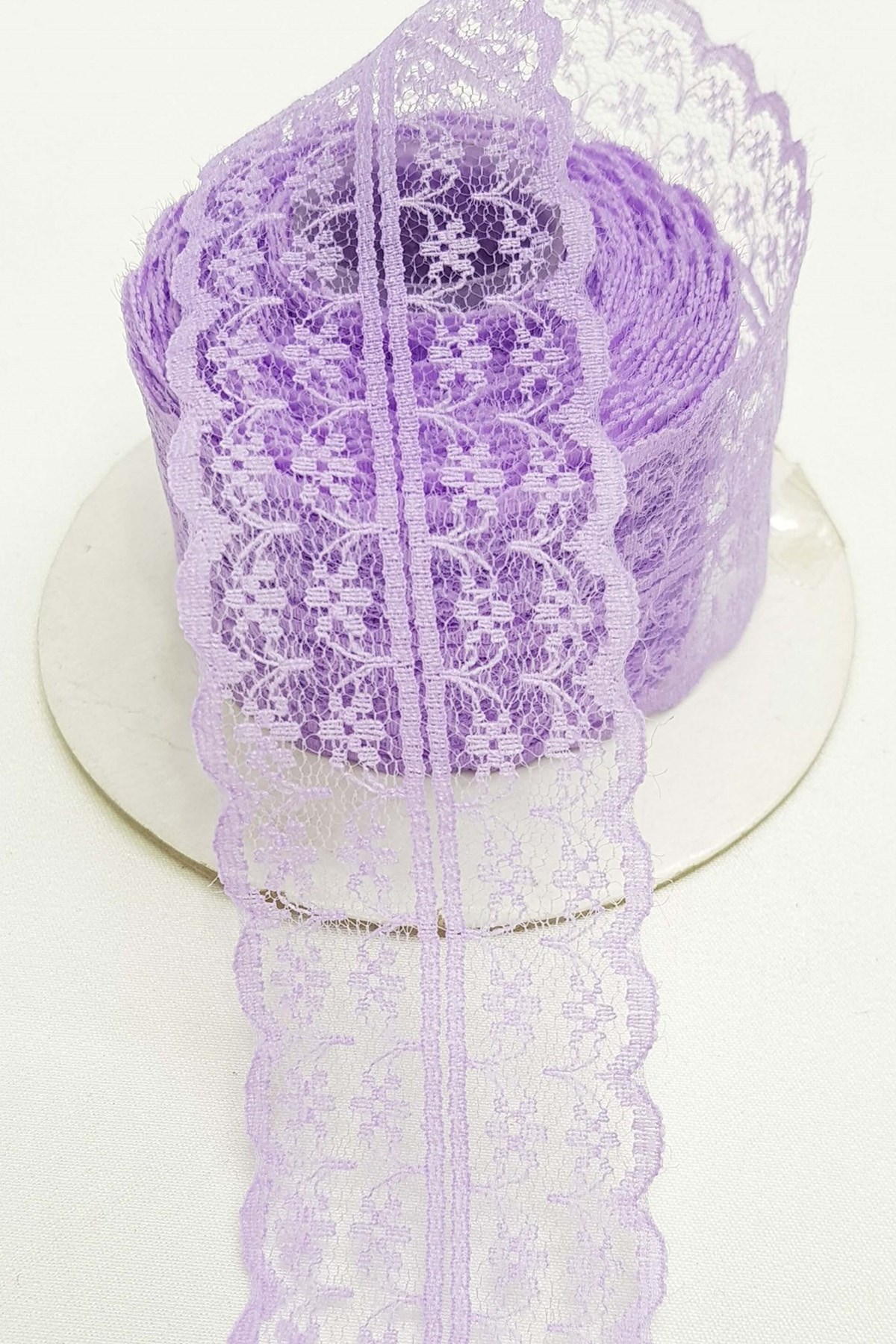 Lila Çift Taraflı Dantel 5 cm