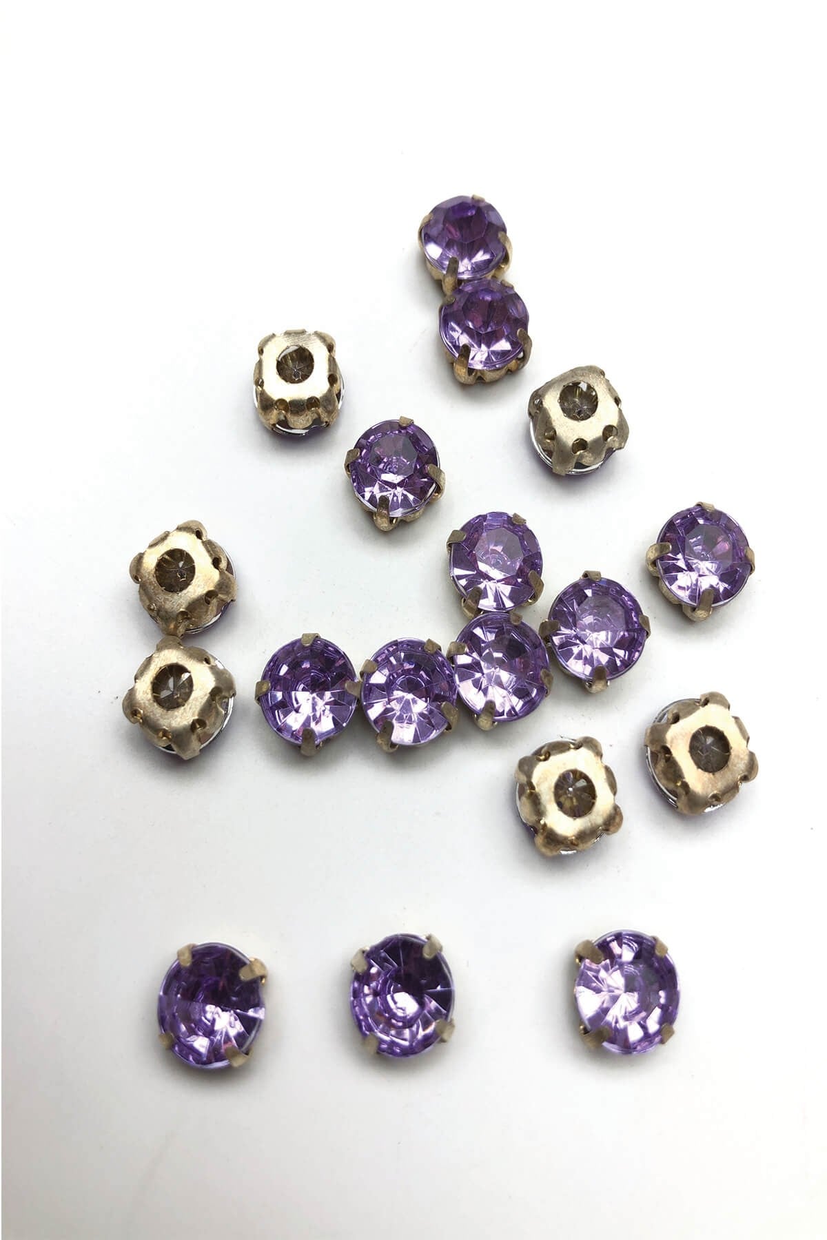 Lilac Framed Plastic Strut Stone 25 pcs