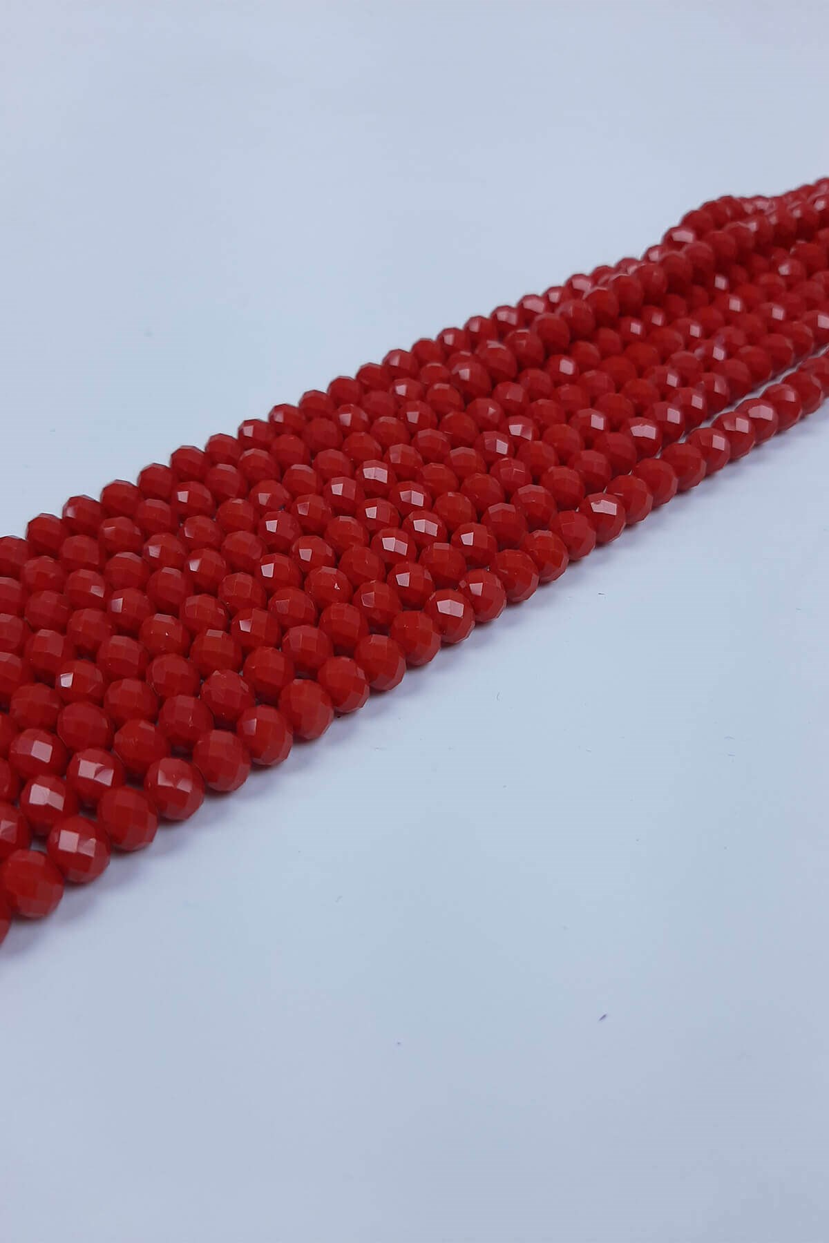Mat Kırmızı Kristal Boncuk 8 mm