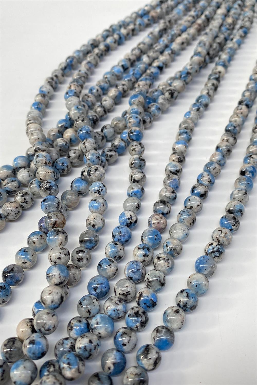 Mavi Ceyt Doğal Taş Dizi Küre Kesim 8 mm