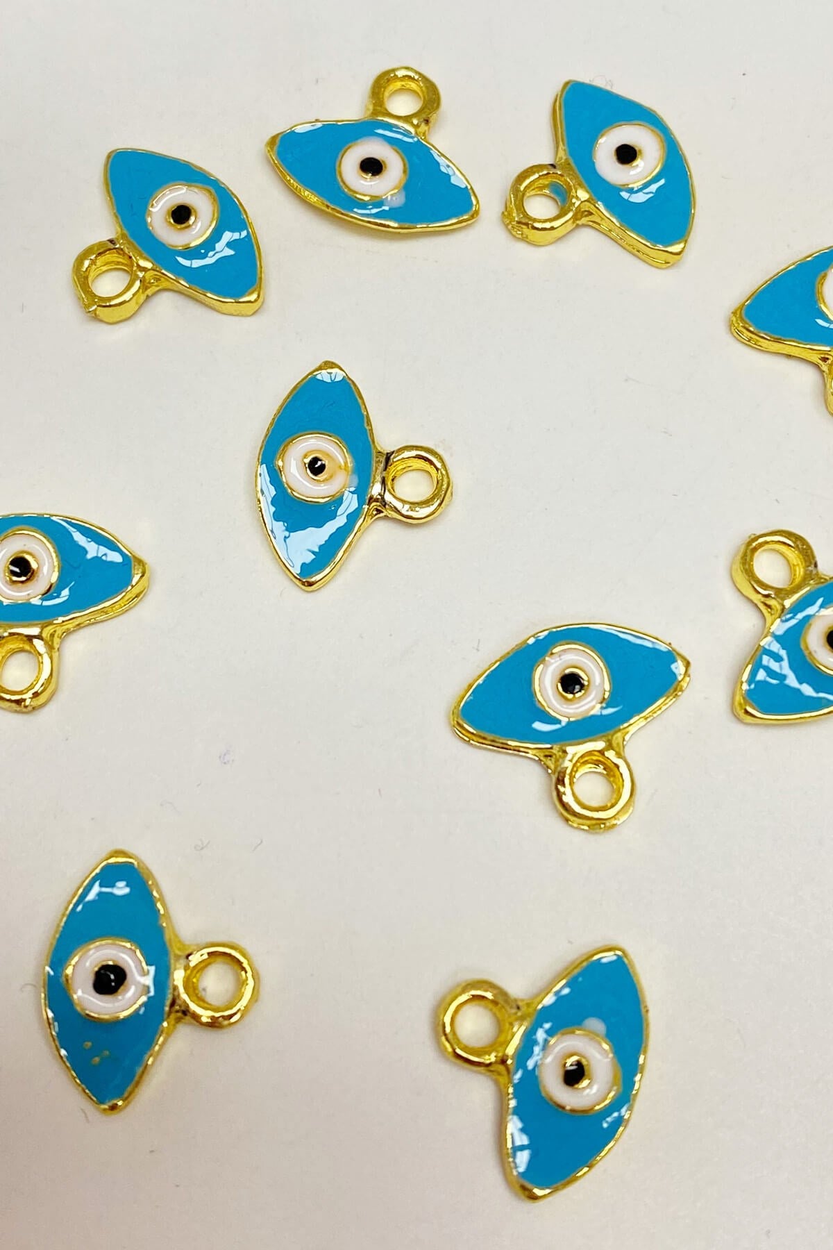 Blue Shuttle Evil Eye Bead Pendant 1 pcs