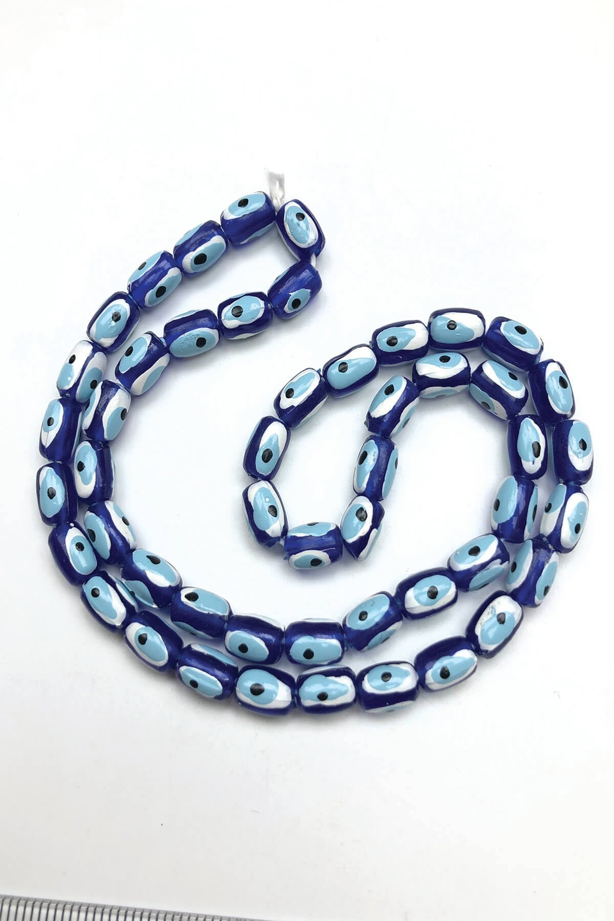 Blue Color Cylinder Evil Eye Bead