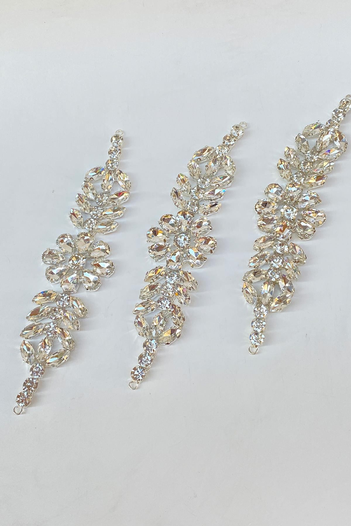 Metal Kasalı Motif Taşlı Cam Aplik 