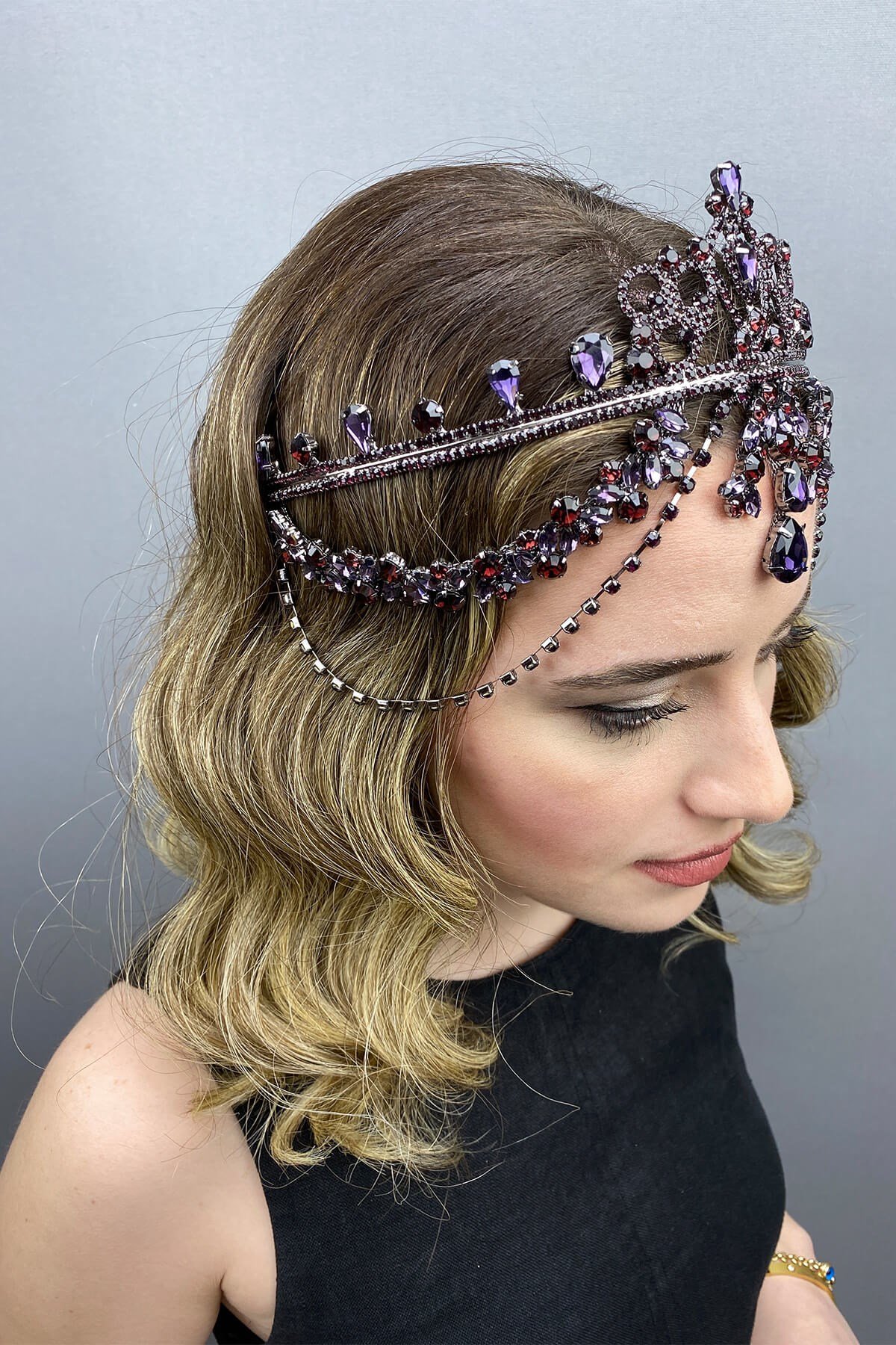 Purple Hürrem Bridal Henna Crown