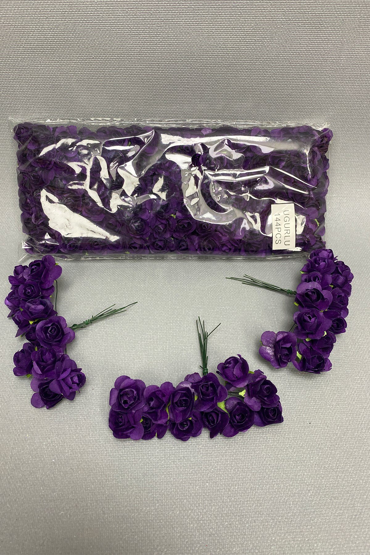 Mor Kağıt Gül 144 Adet