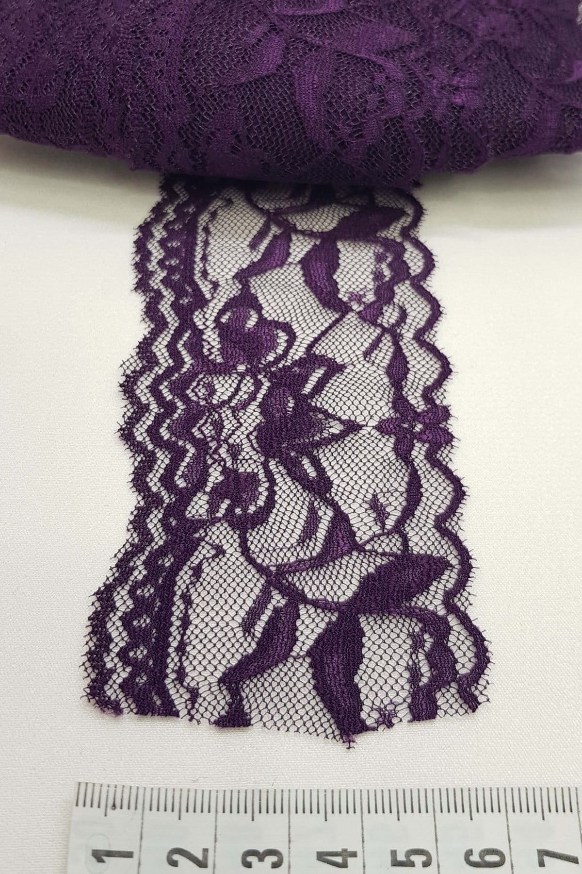 Purple Lycra Stretch Lace