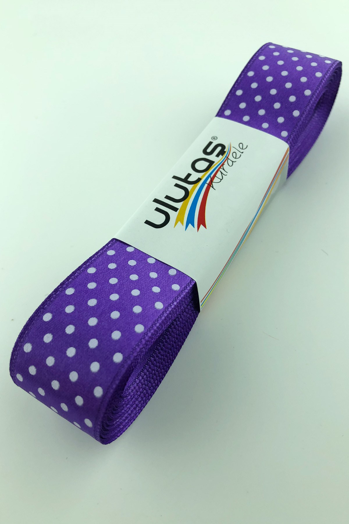 Mor Puantiyeli Saten Kurdele 2,5 cm