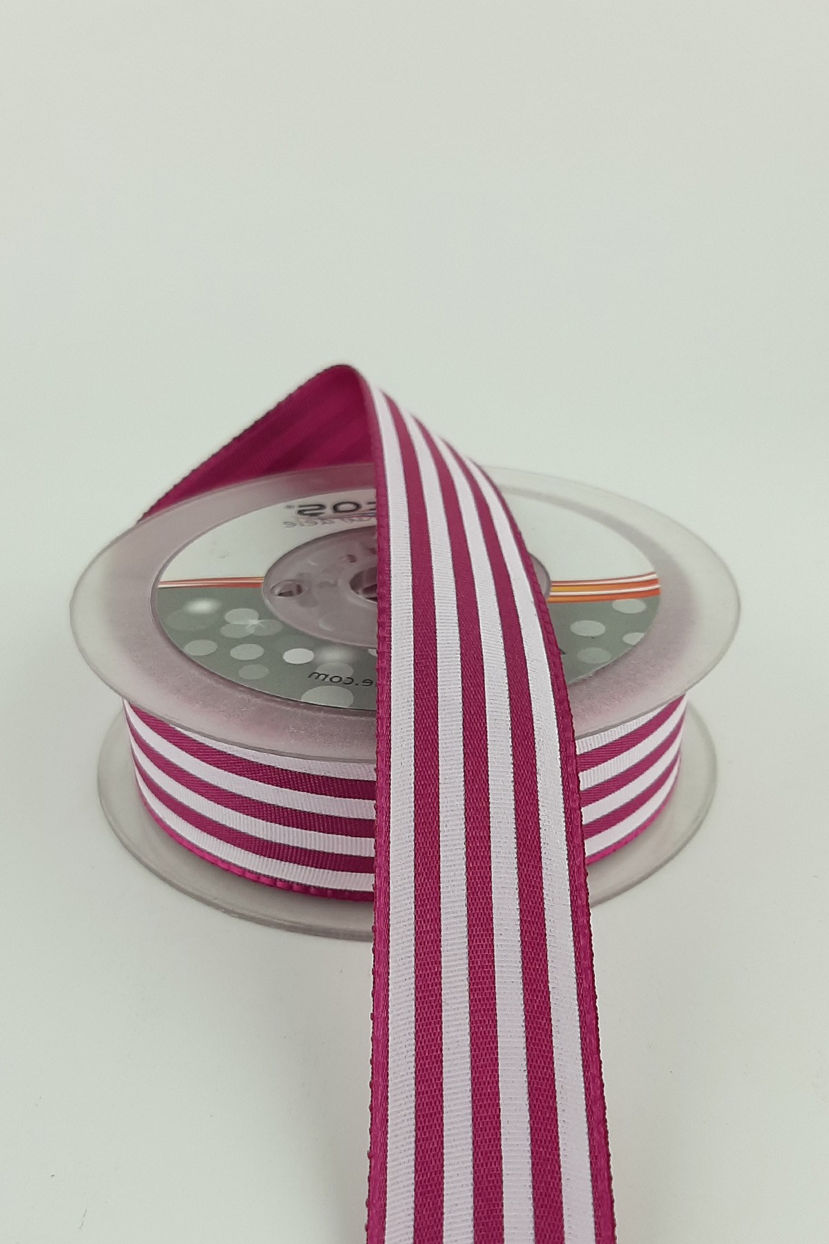 Plum Striped Taffeta Ribbon 20 mt