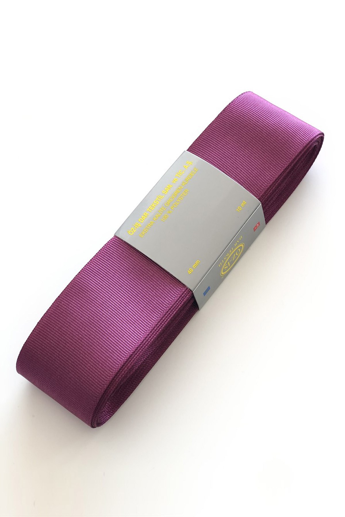 Mürdüm Renk Grogren Kurdele 4 cm 10 mt