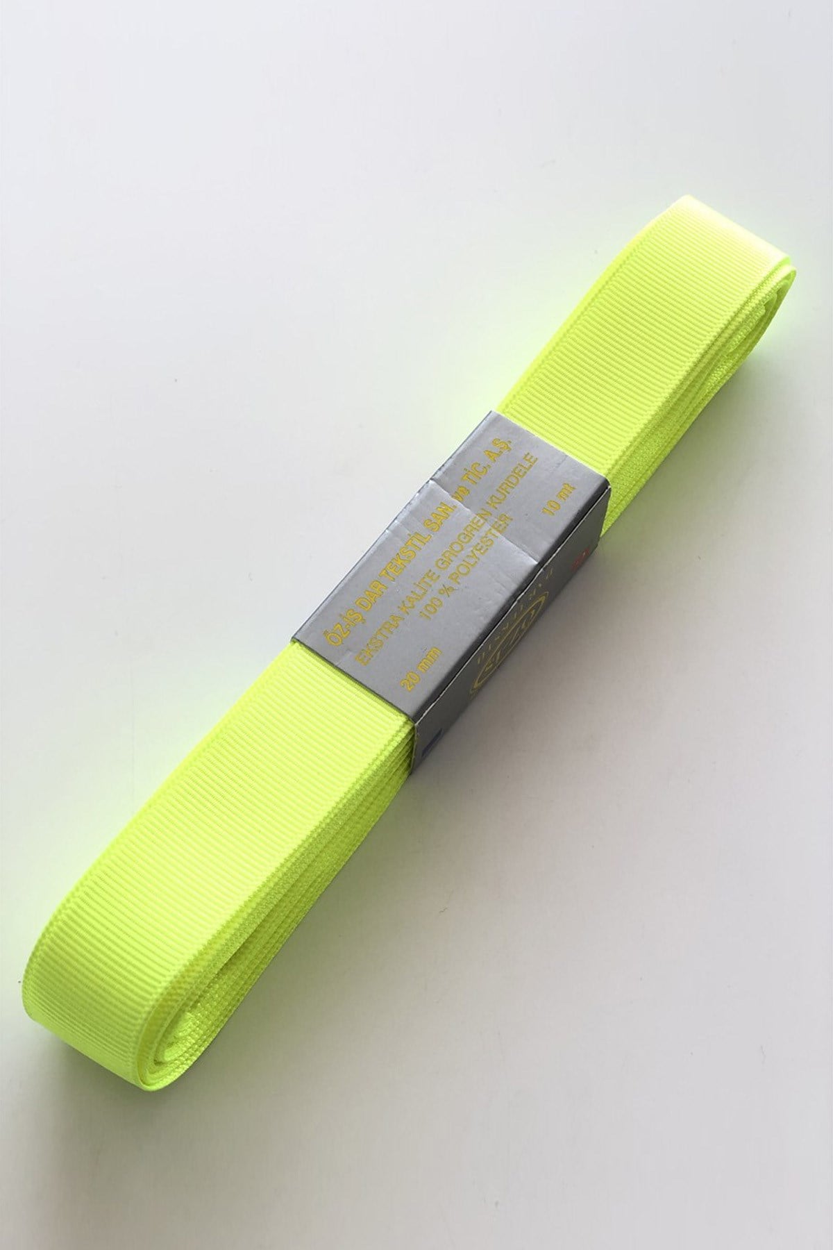 Neon Yellow Grosgrain Ribbon 2 cm 10 m