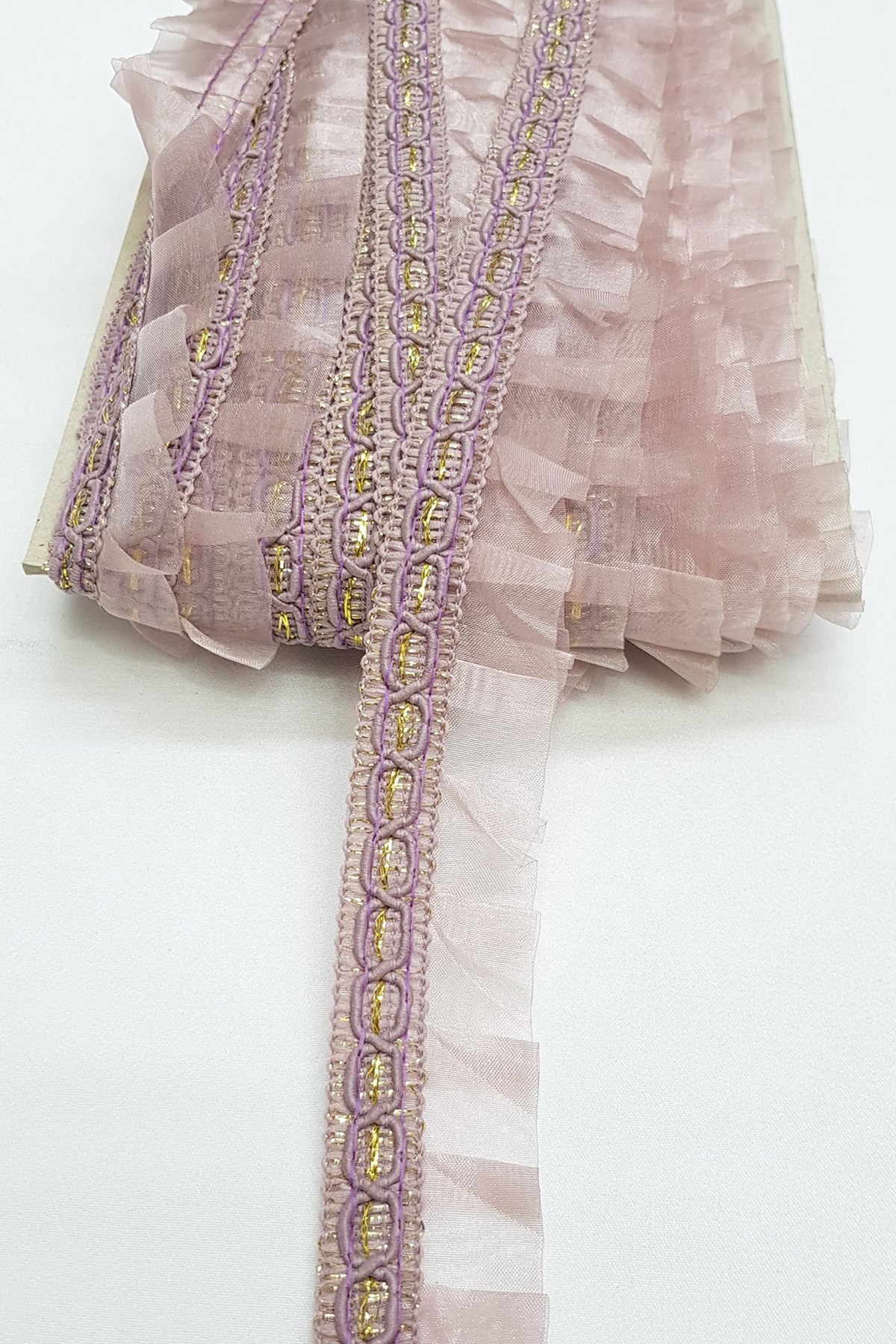 Powder Color Organza Water Stone Ruffle