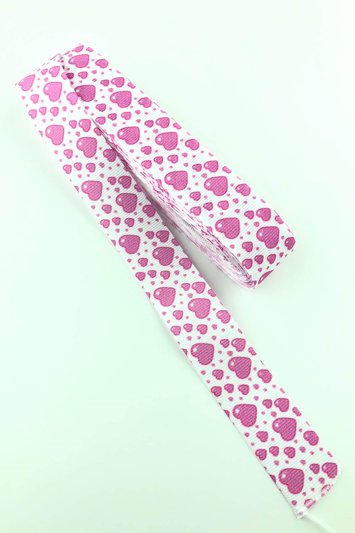 Pink Balloon Heart Printed Grosgrain Ribbon 10 Mt