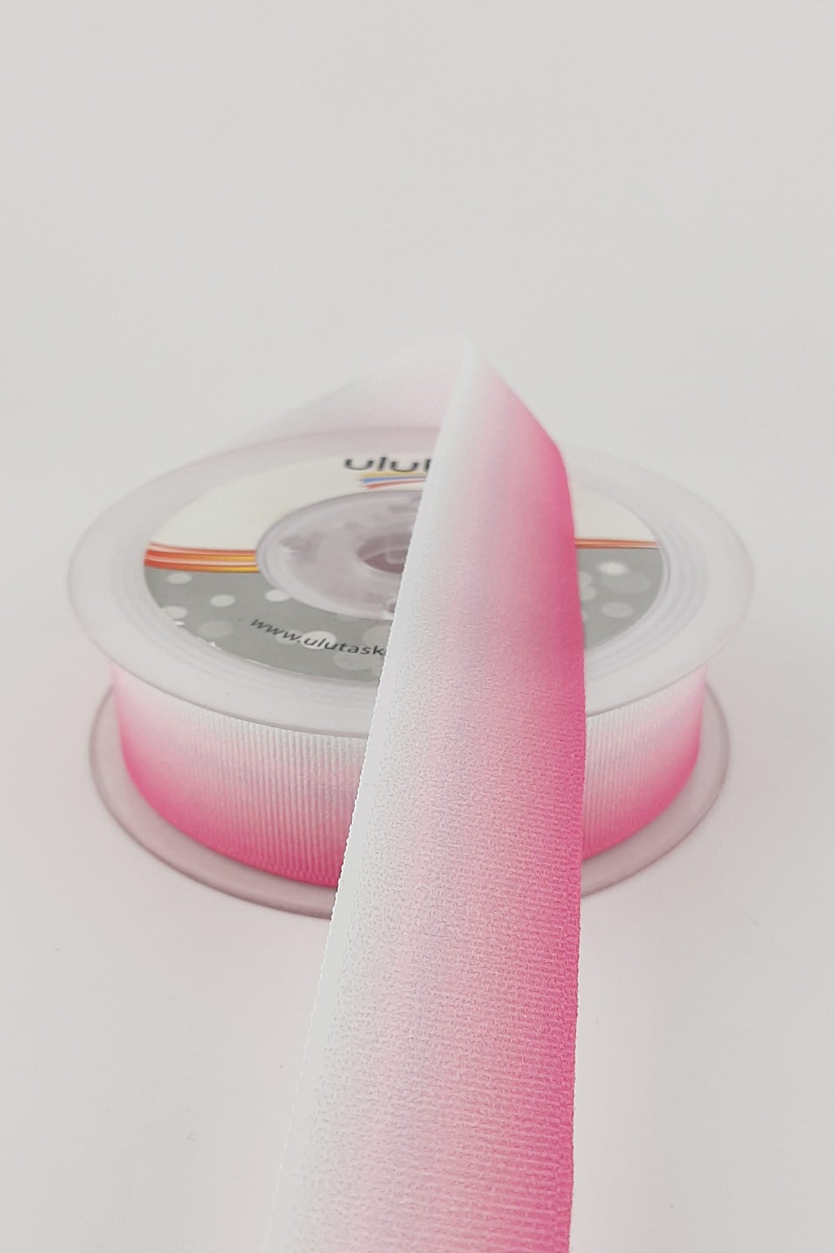 Pink Gradient Patterned Satin 2.50 Ribbon cm 20 mt