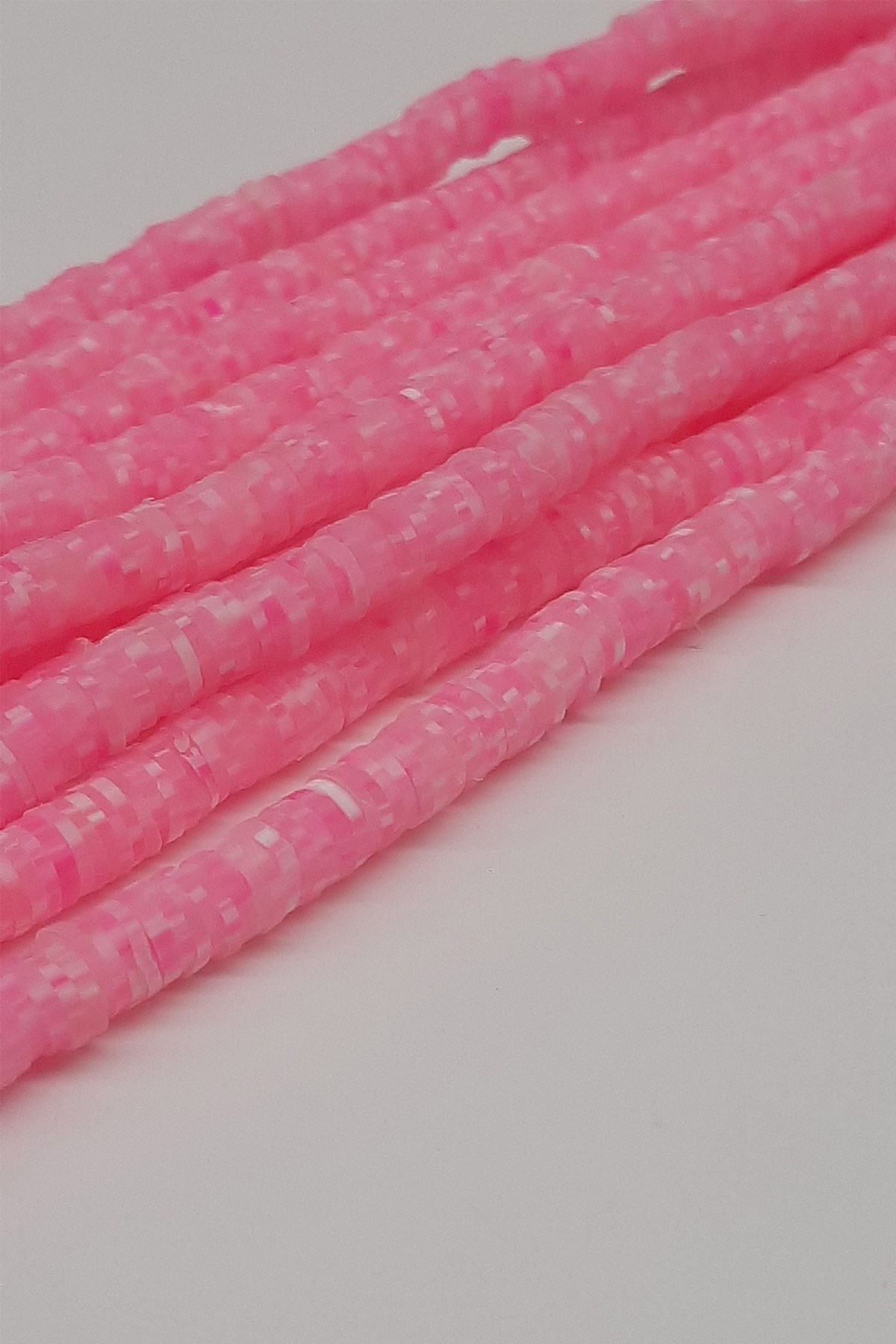 Pembe Desenli Fimo Hamur Boncuk 6Mm