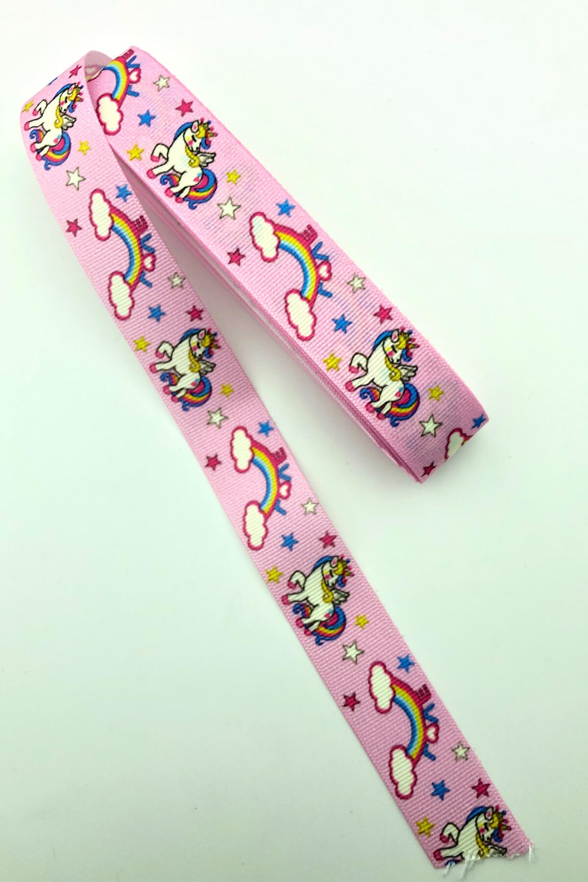 Pink Rainbow Unicorn Printed Grosgrain Ribbon 10 Mt