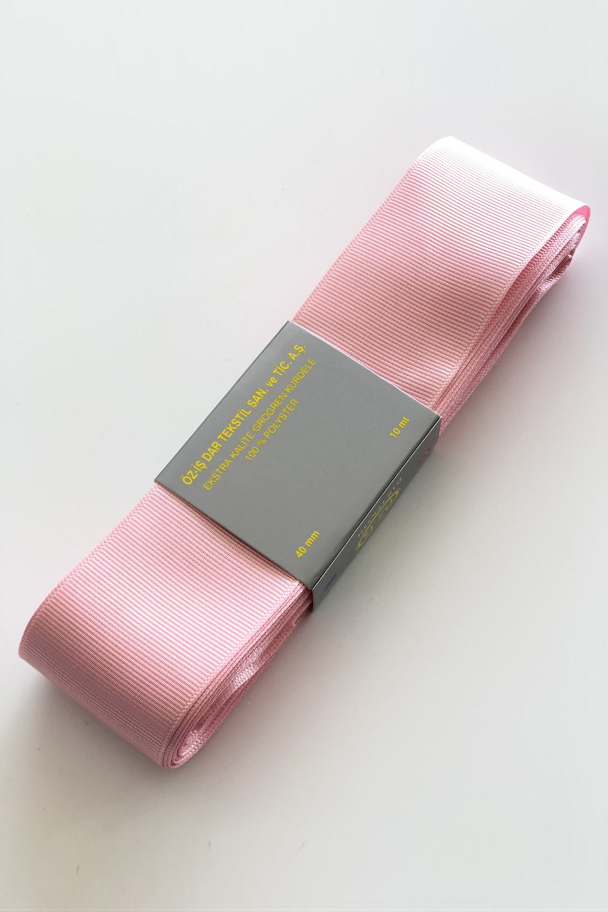 Pembe Grogren Kurdele 4 cm 10 mt